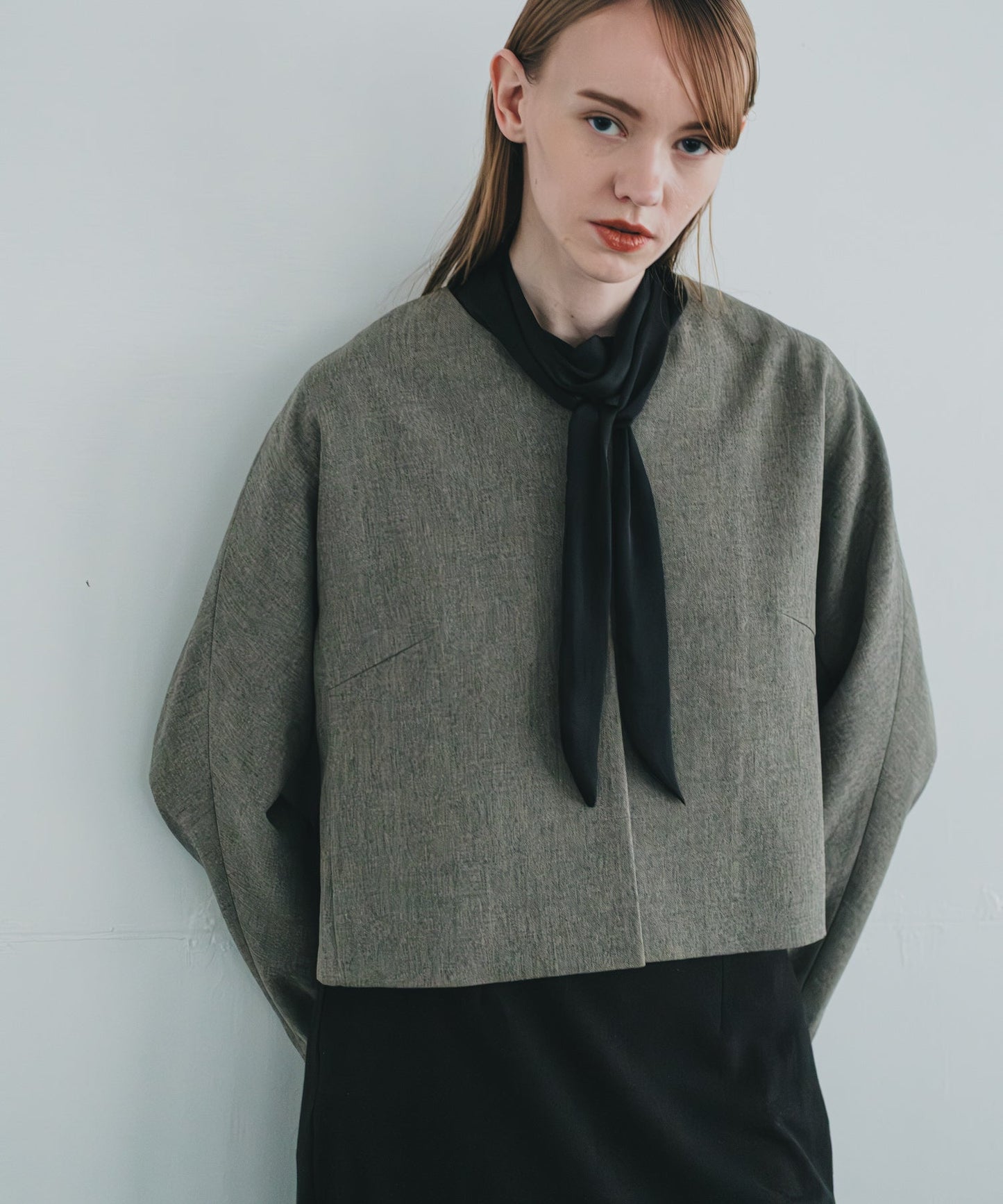 no collar jacket / WHT23HJK4021
