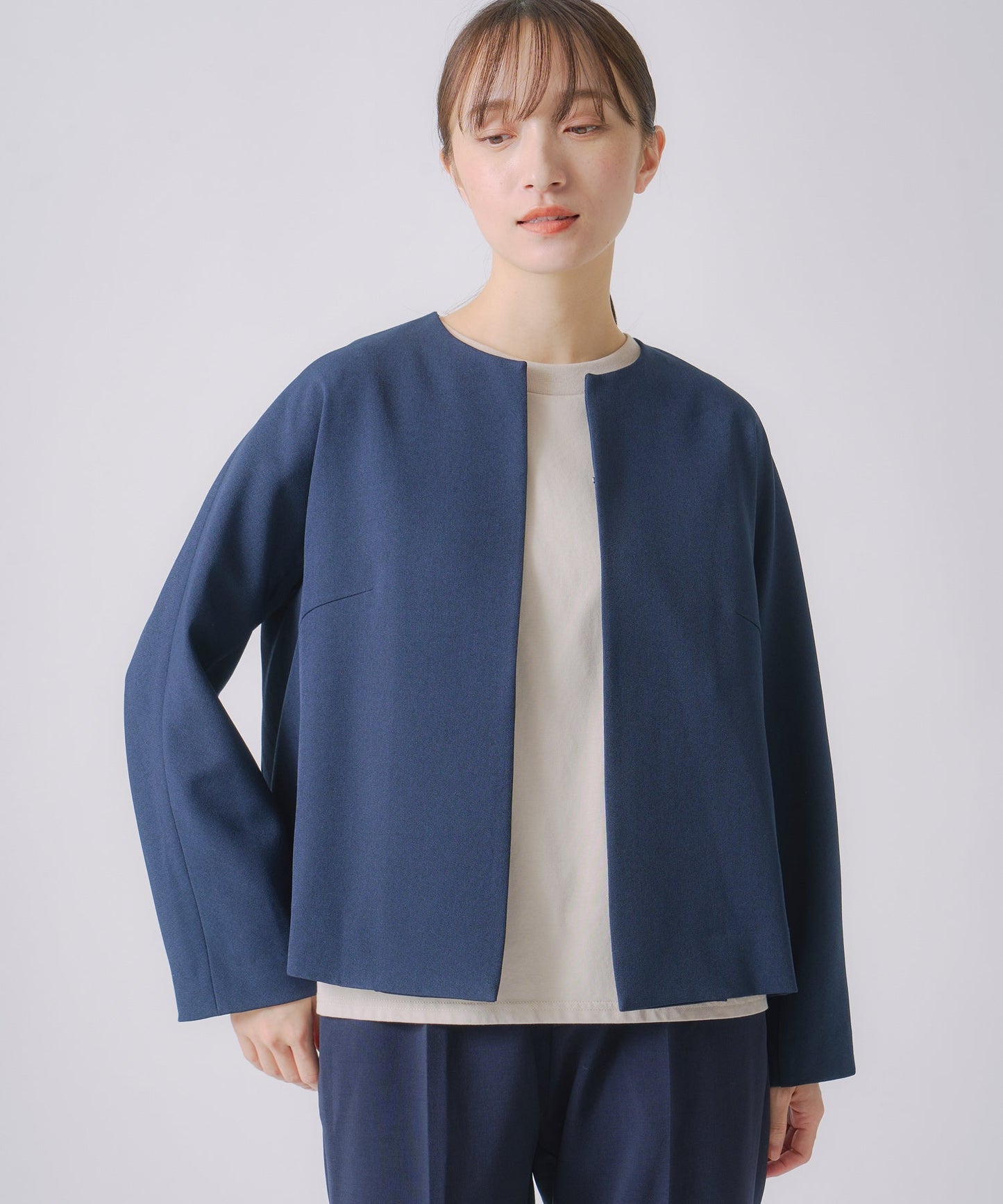 no collar jacket / WHT23HJK4021