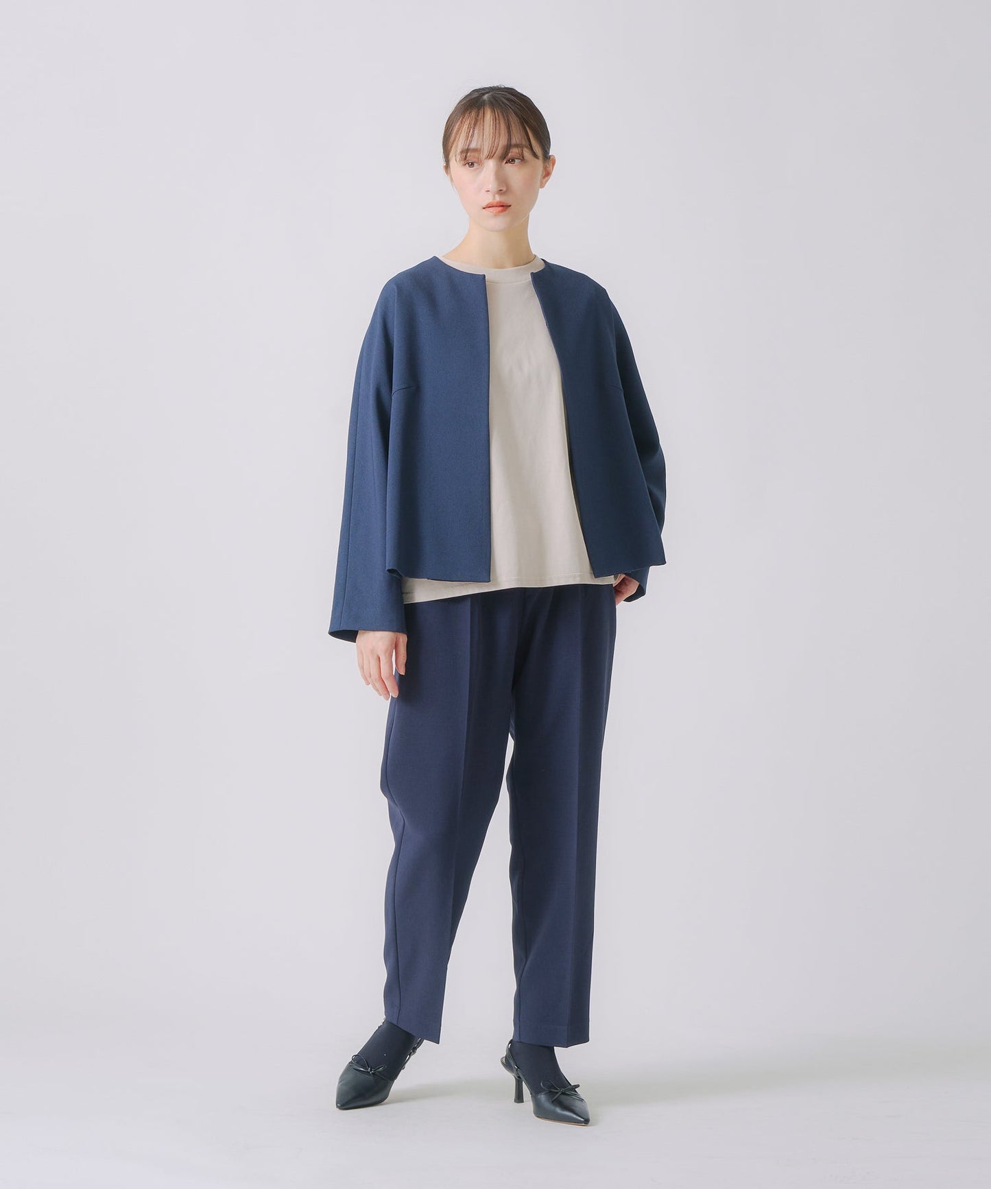 no collar jacket / WHT23HJK4021