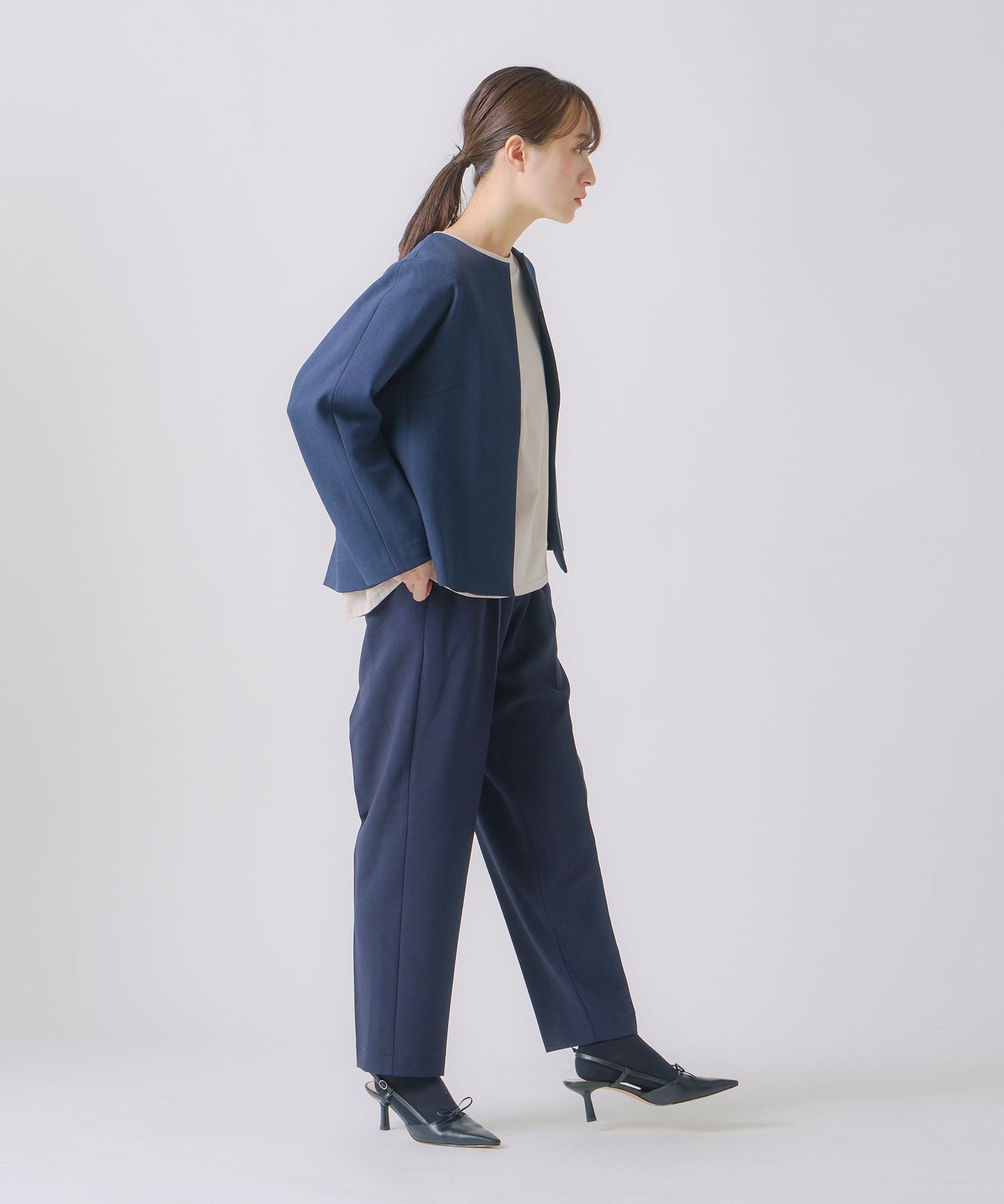 no collar jacket / WHT23HJK4021