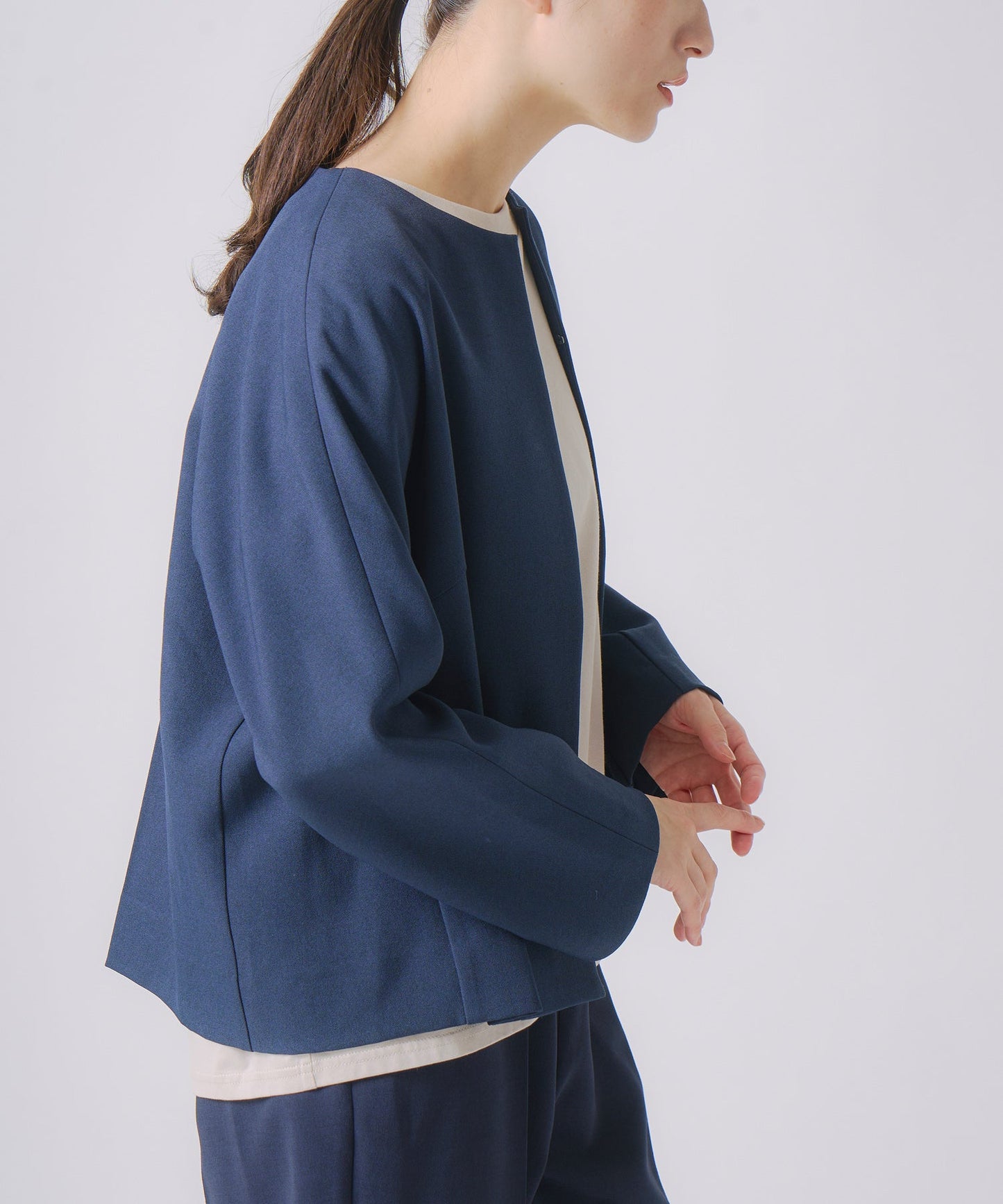 no collar jacket / WHT23HJK4021