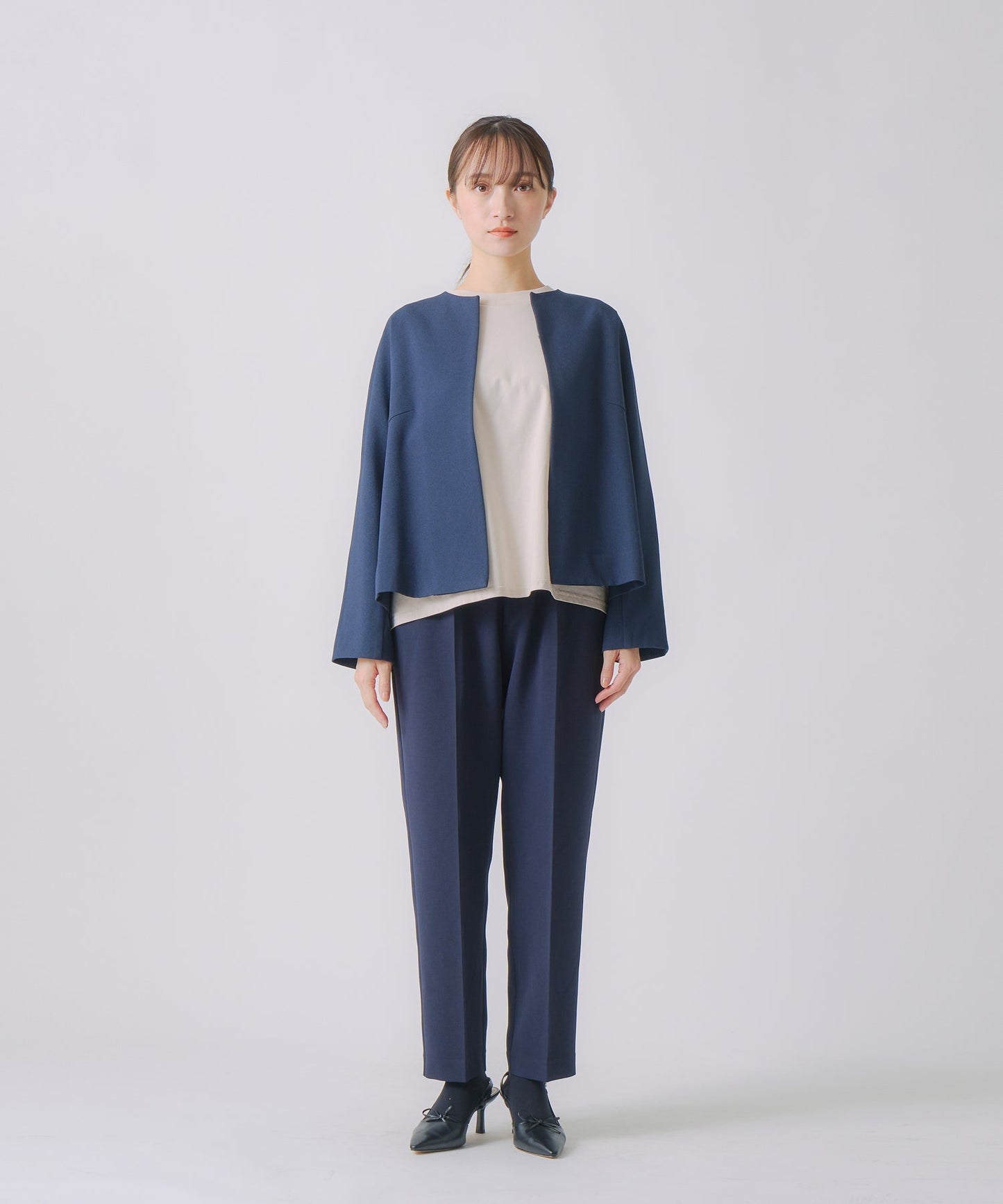 no collar jacket / WHT23HJK4021