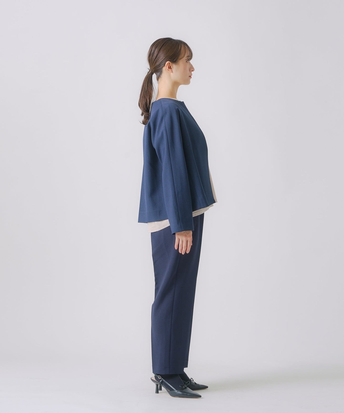 no collar jacket / WHT23HJK4021
