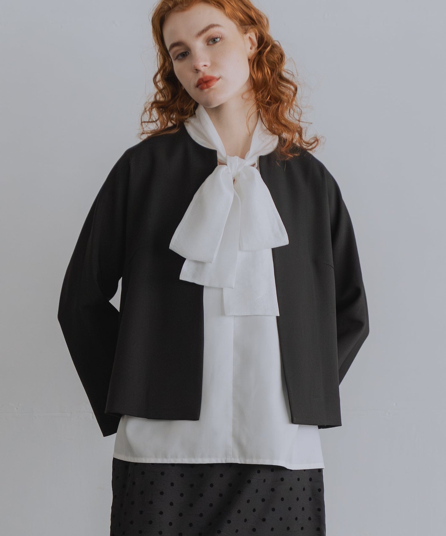 no collar jacket / WHT23HJK4021