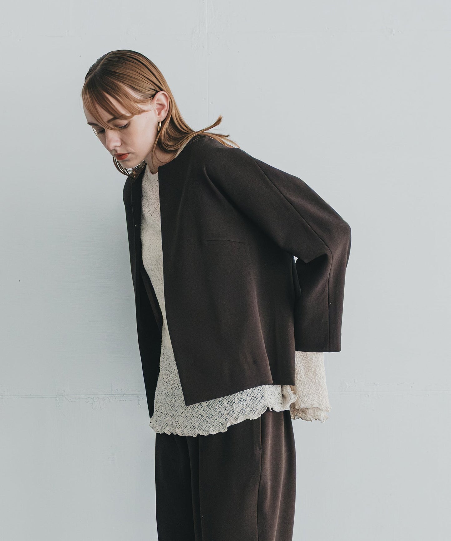 no collar jacket / WHT23HJK4021