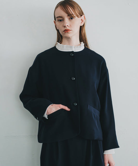 no collar button jacket / WHT24FJK4035