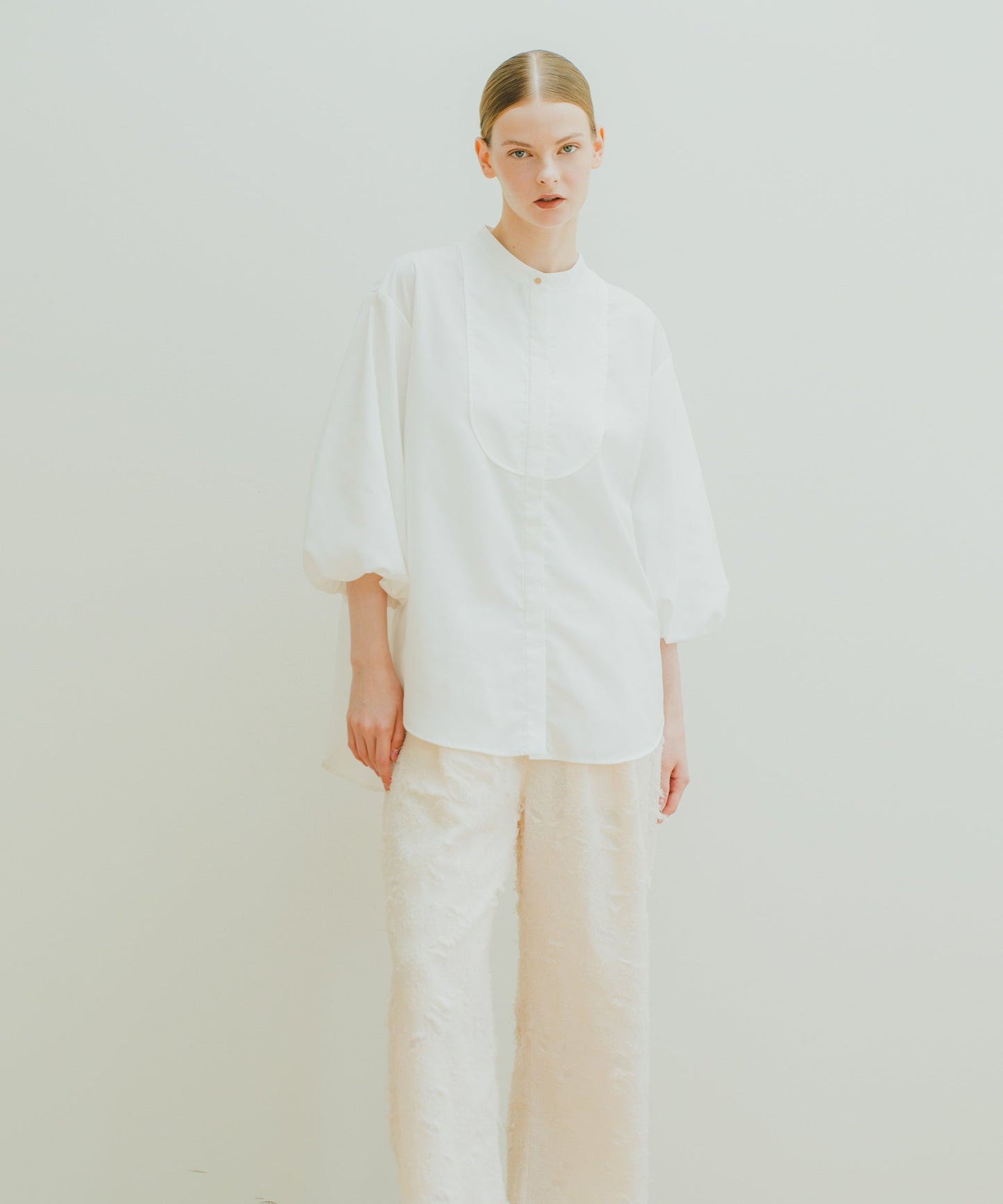 BALLOON SLEEVE BLOUSE / WHT24HBL4048