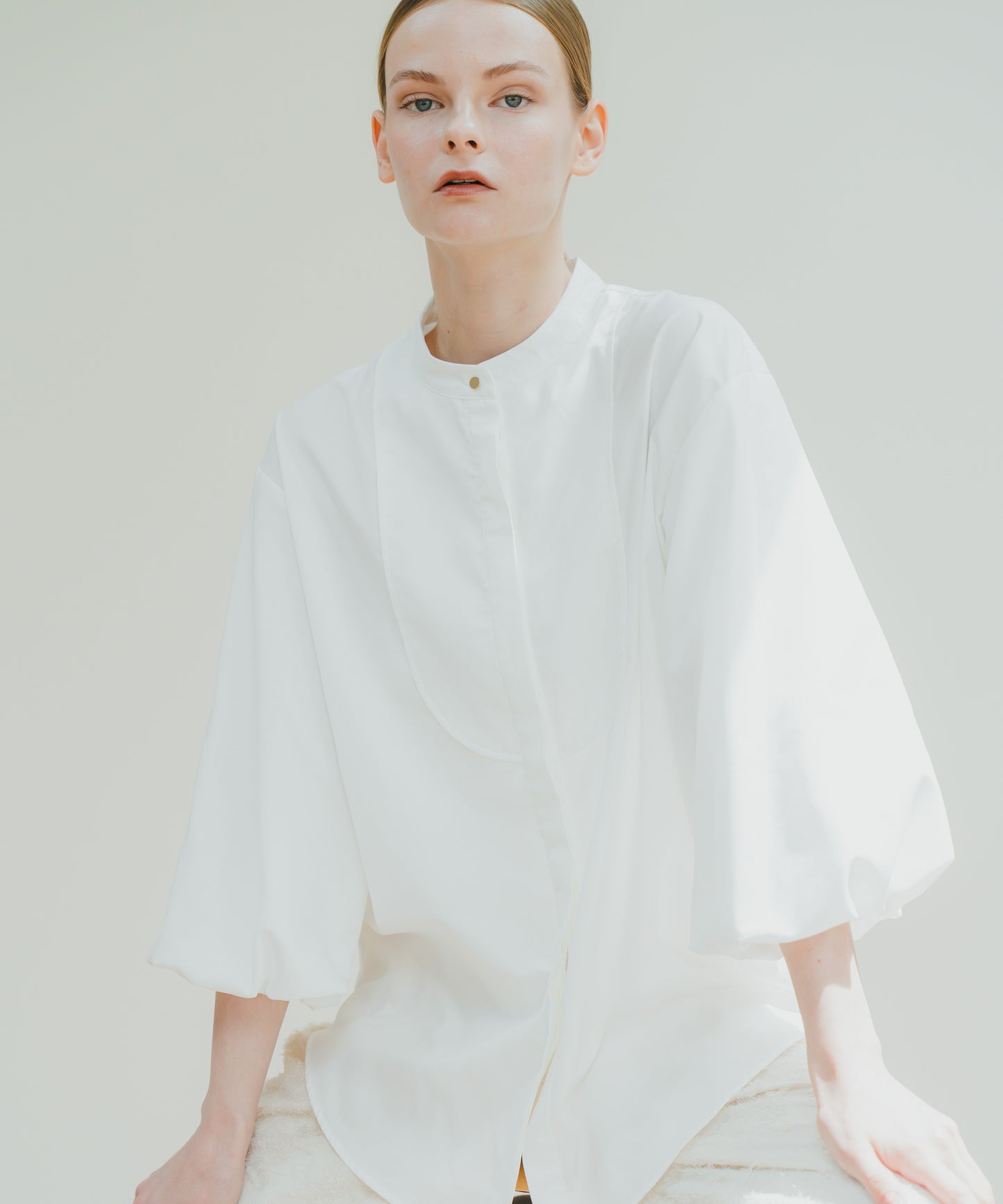 BALLOON SLEEVE BLOUSE / WHT24HBL4048