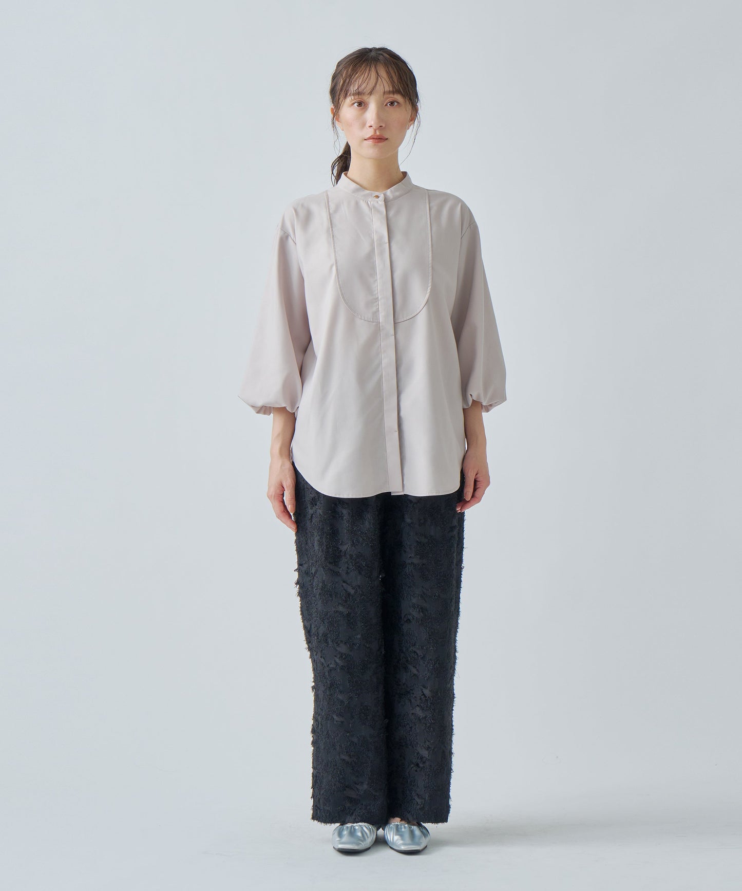 BALLOON SLEEVE BLOUSE / WHT24HBL4048