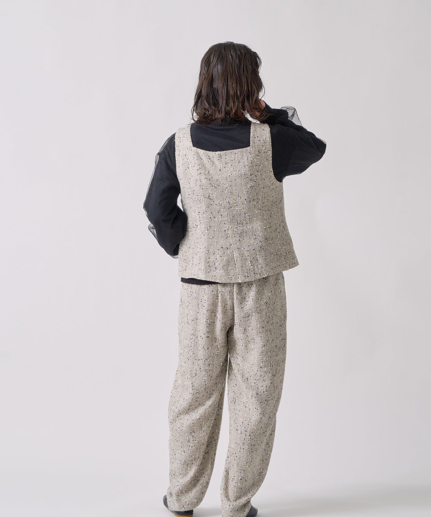 nep tweed bustier / WHT25FBL4079