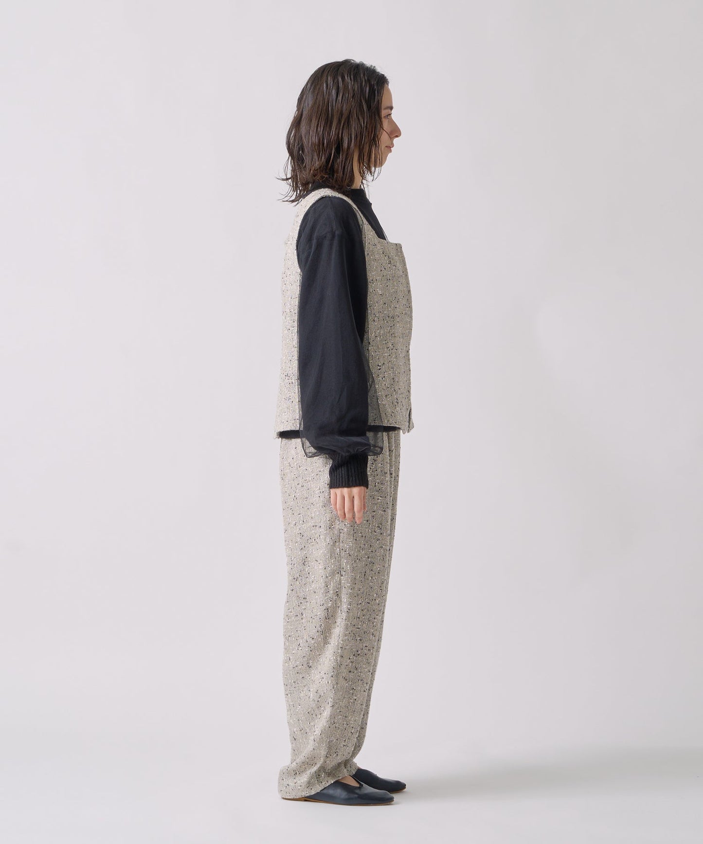nep tweed bustier / WHT25FBL4079