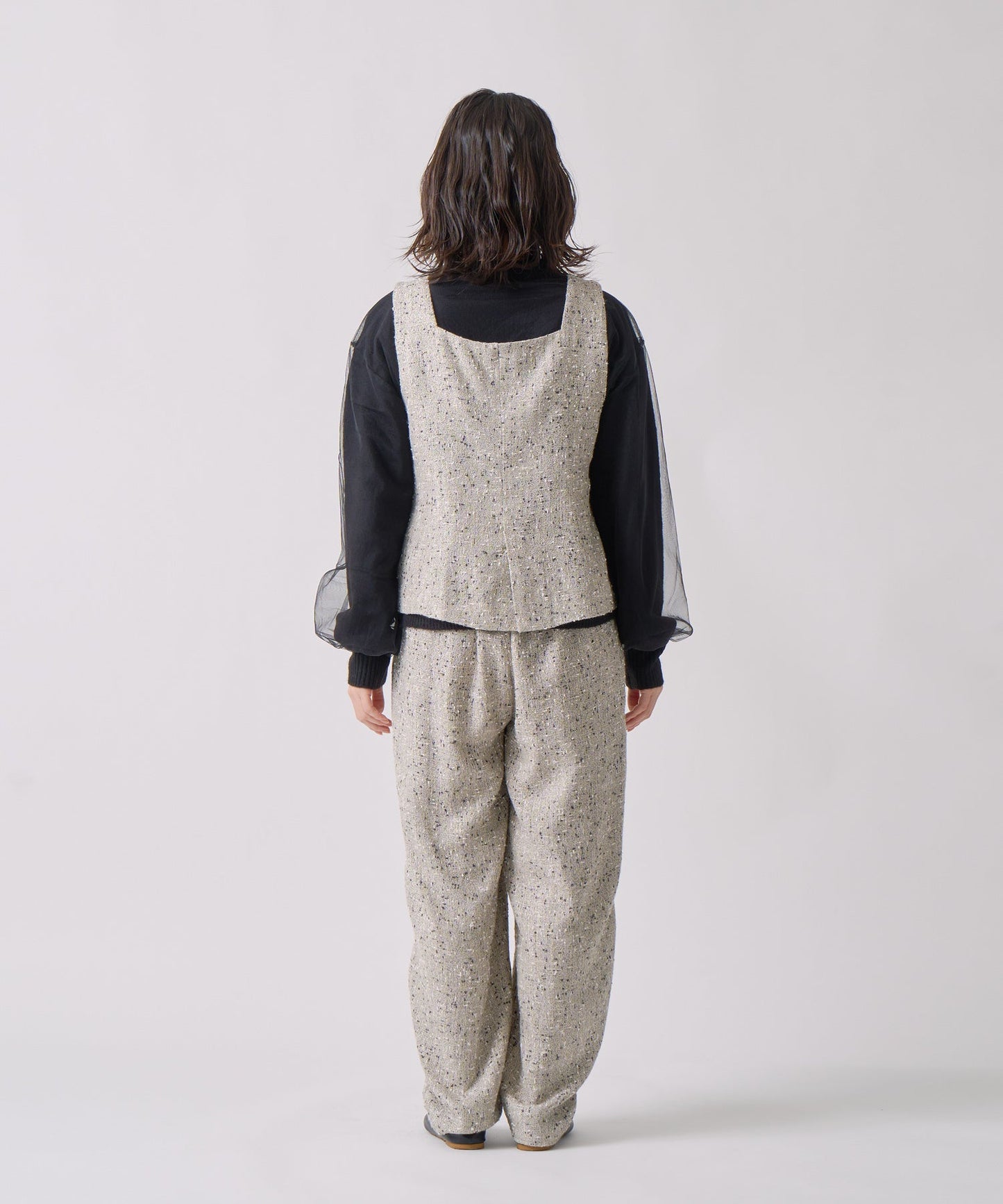 nep tweed bustier / WHT25FBL4079