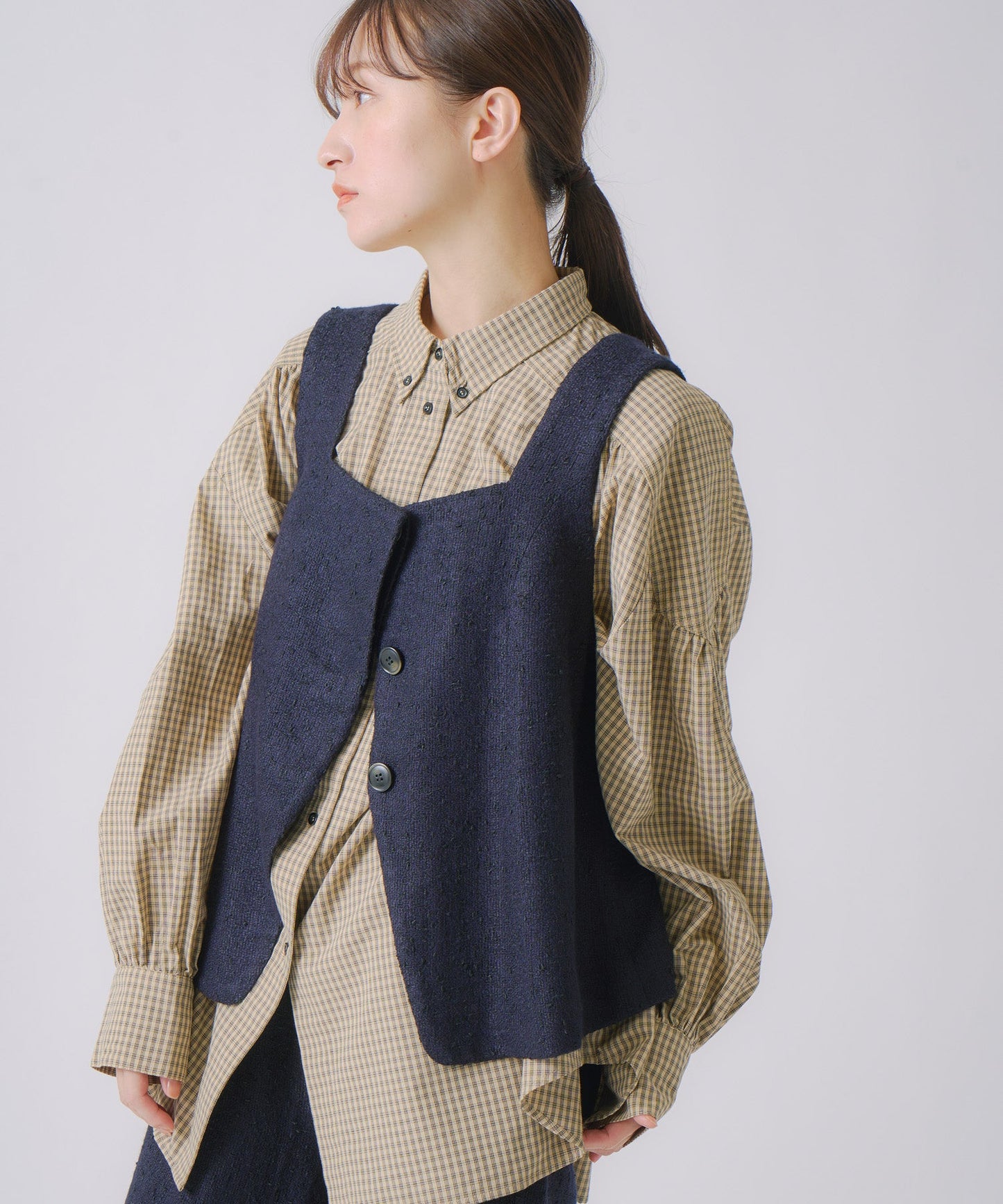 nep tweed bustier / WHT25FBL4079