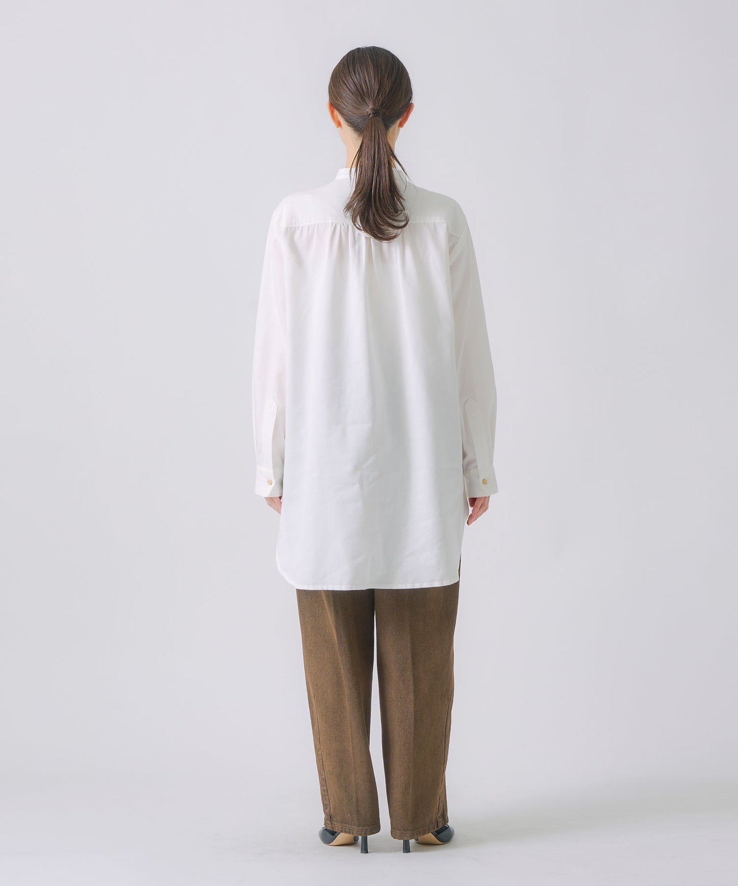 frill dress blouse / WHT25FBL4081