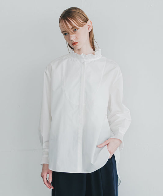 pleats design blouse / WHT25FBL4083