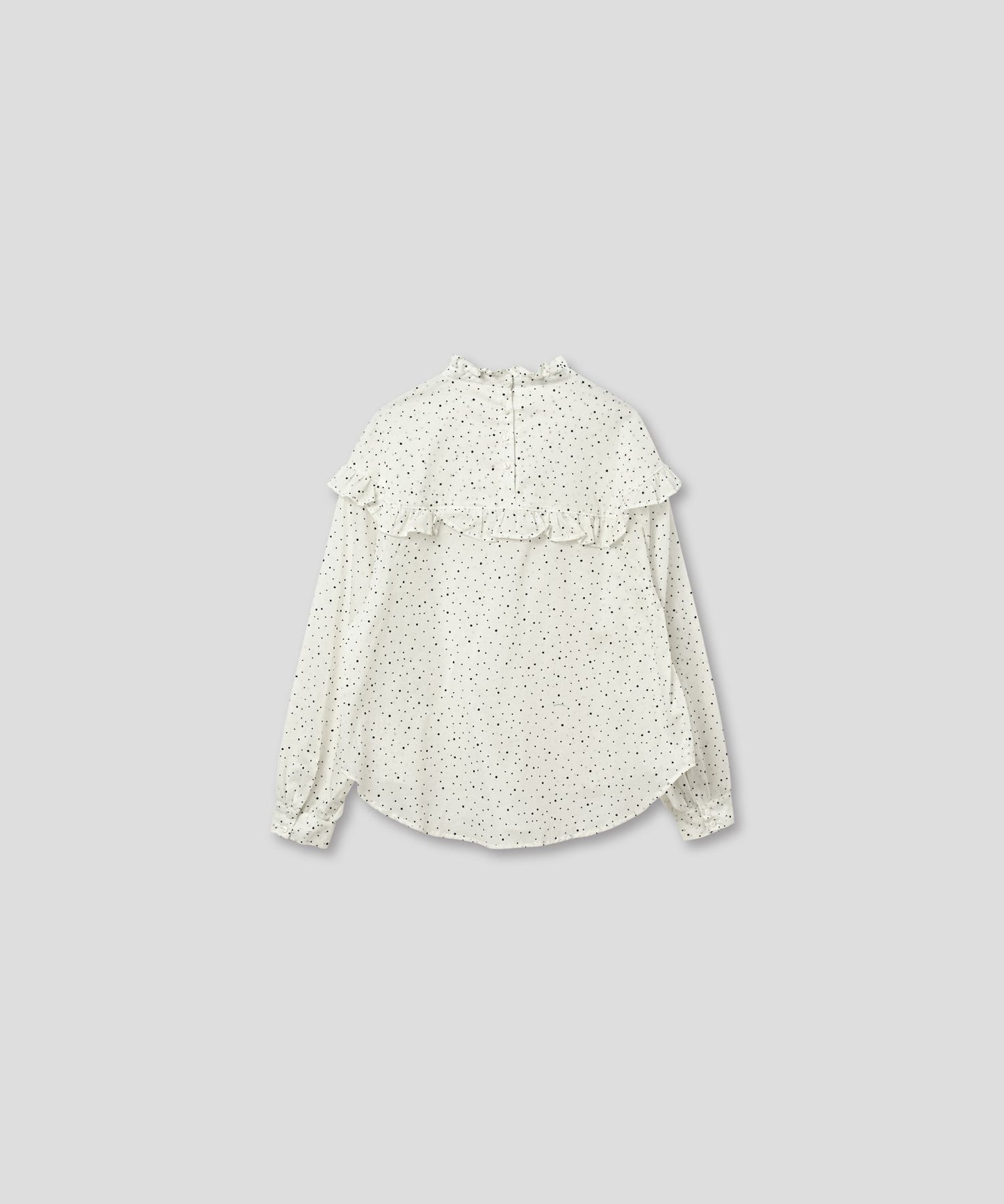 dot frill collar blouse / WHT25FBL4084