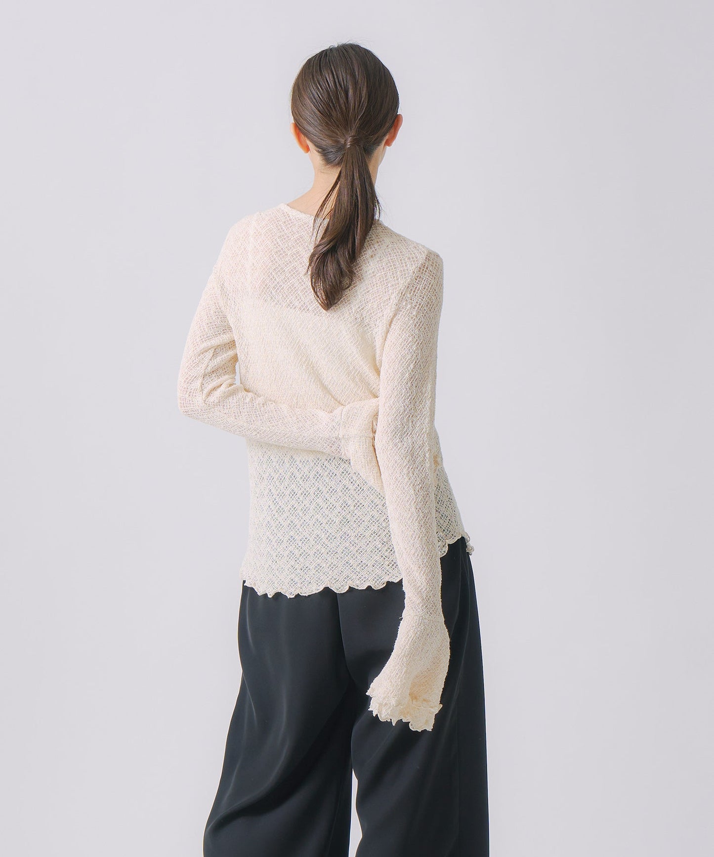 frill flare lace tops / WHT25FCS4004