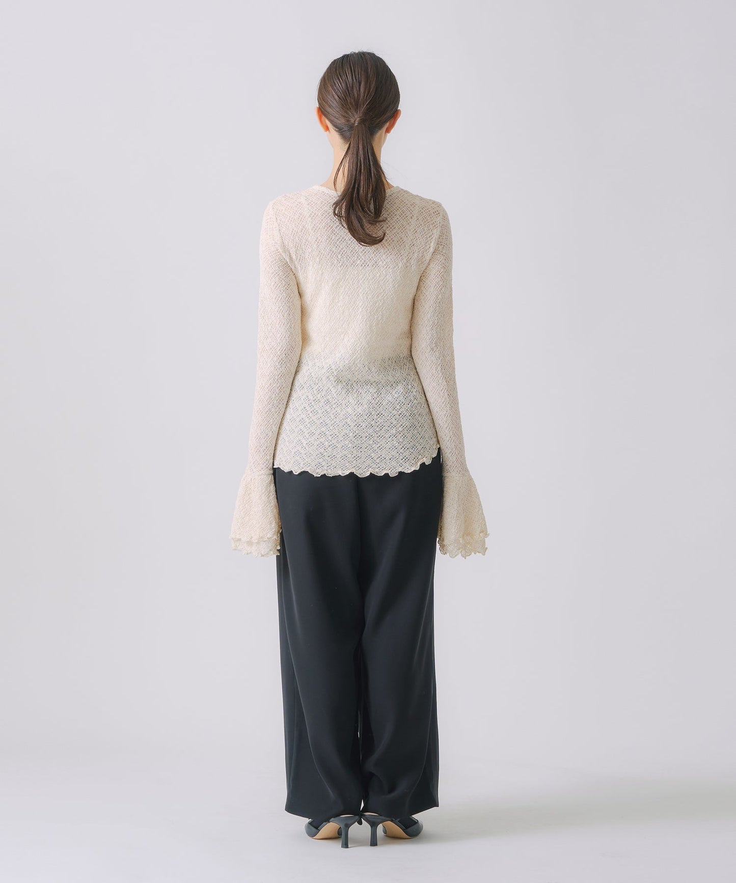 frill flare lace tops / WHT25FCS4004