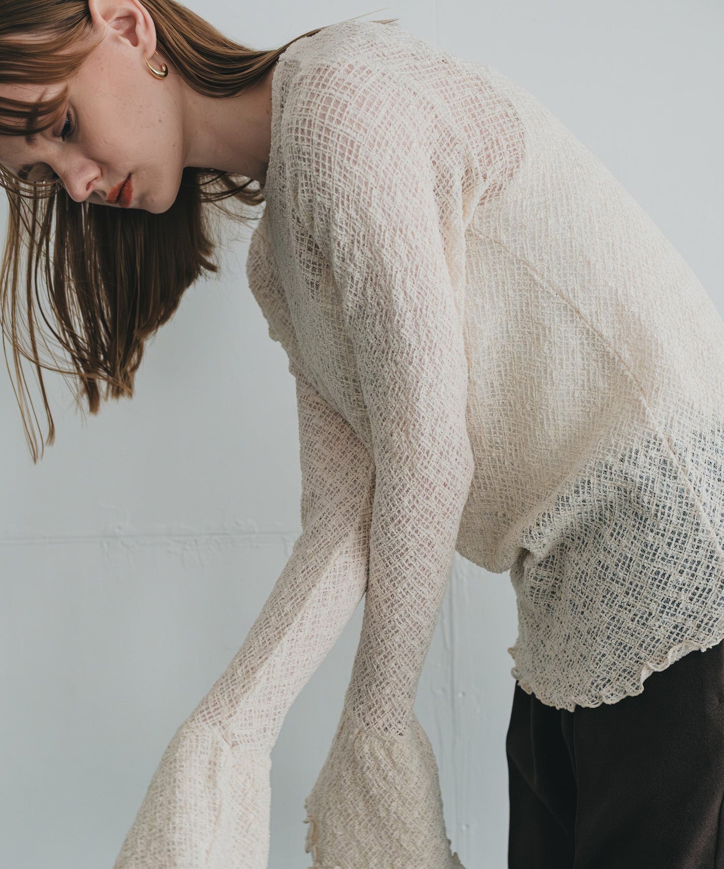 frill flare lace tops / WHT25FCS4004