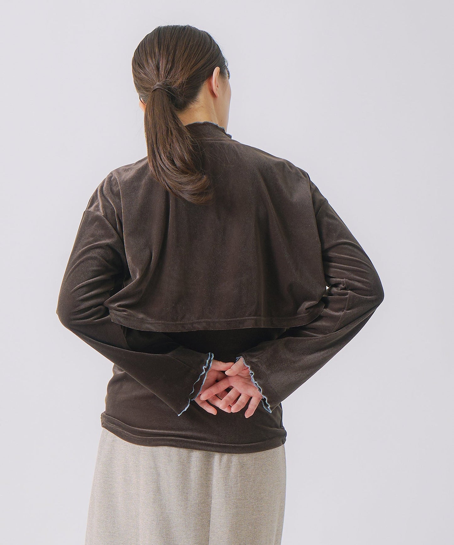sheer velour blouse / WHT25FCS4006