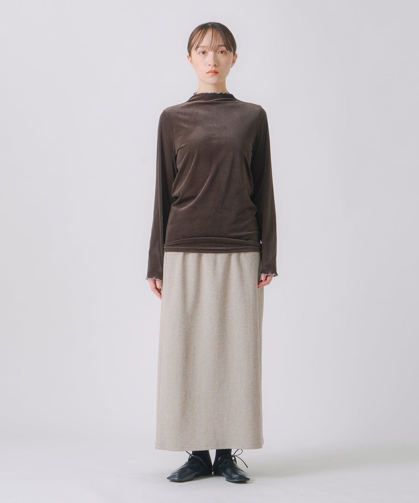 sheer velour blouse / WHT25FCS4006