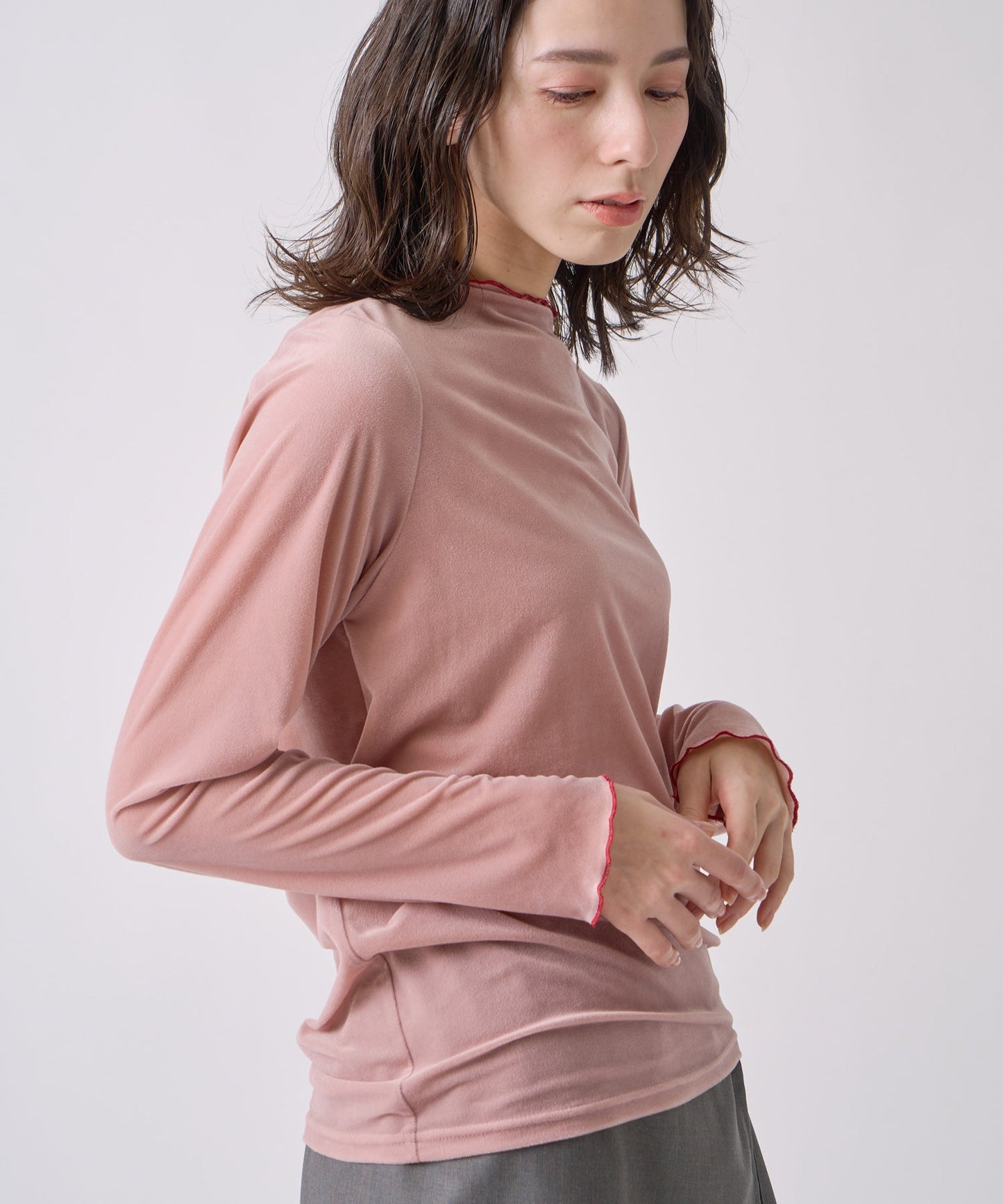 sheer velour blouse / WHT25FCS4006