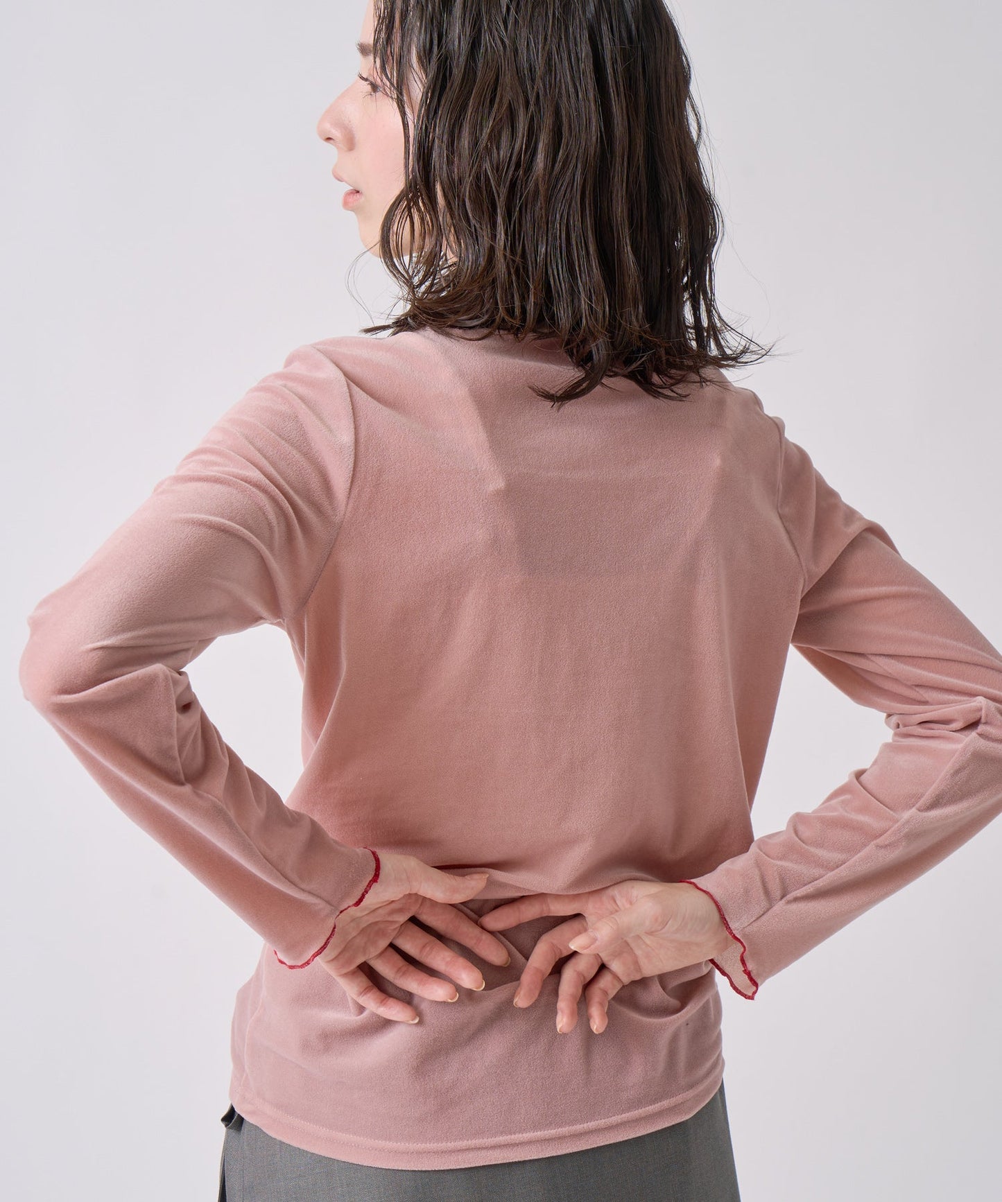 sheer velour blouse / WHT25FCS4006