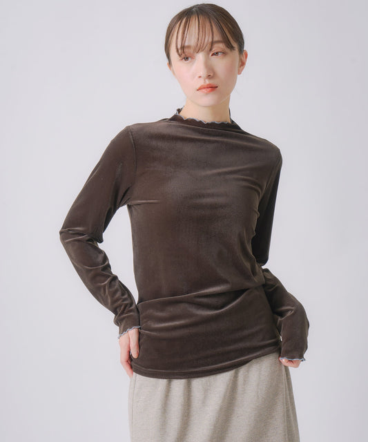 sheer velour blouse / WHT25FCS4006