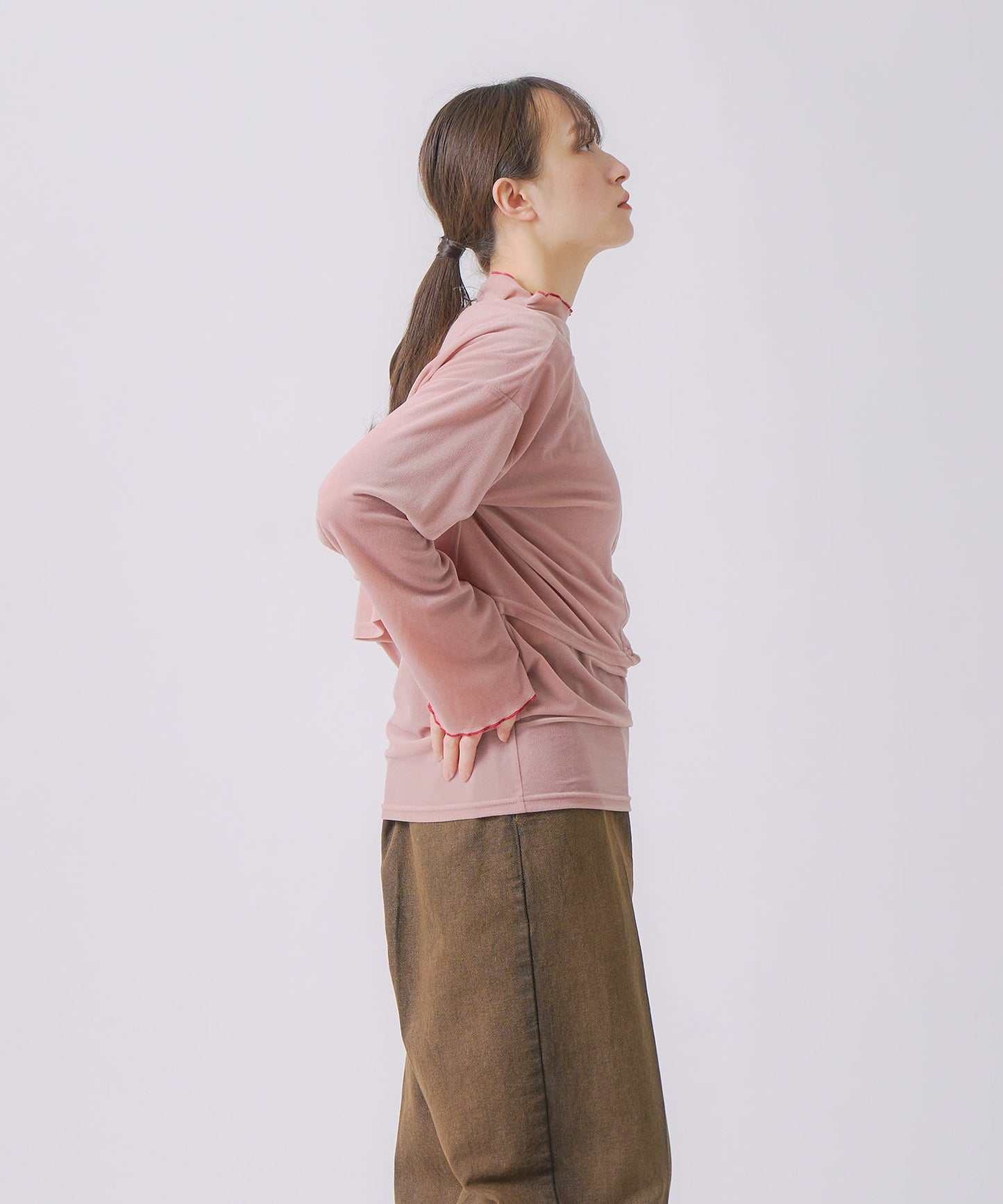 sheer velour blouse / WHT25FCS4006