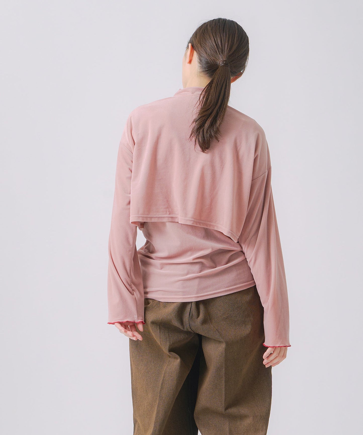 sheer velour blouse / WHT25FCS4006