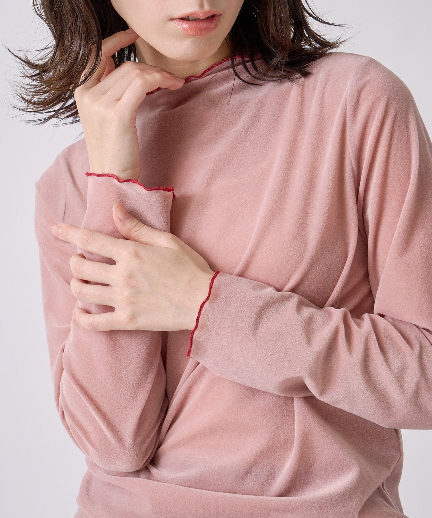sheer velour blouse / WHT25FCS4006