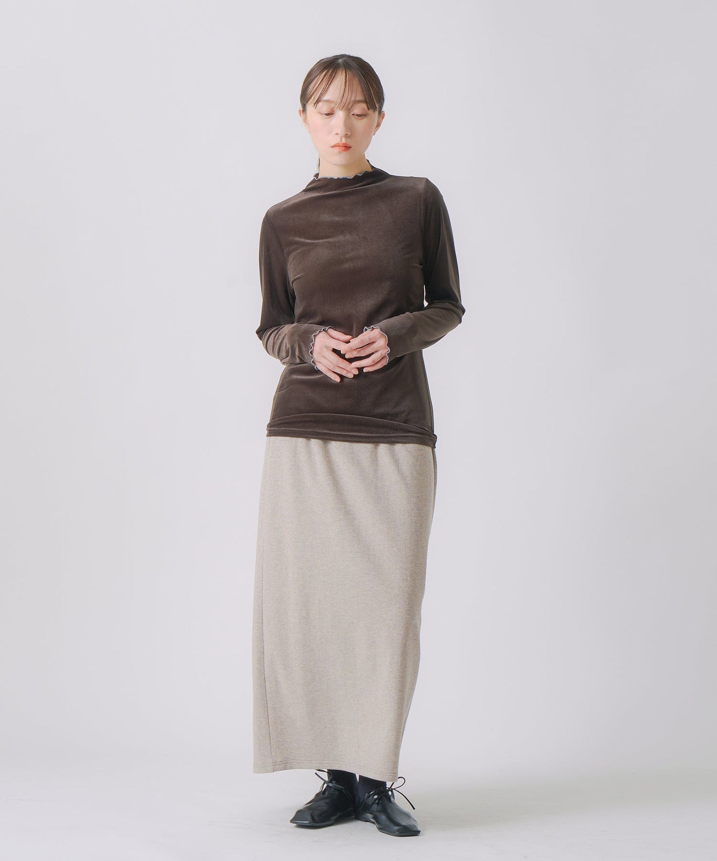 sheer velour blouse / WHT25FCS4006