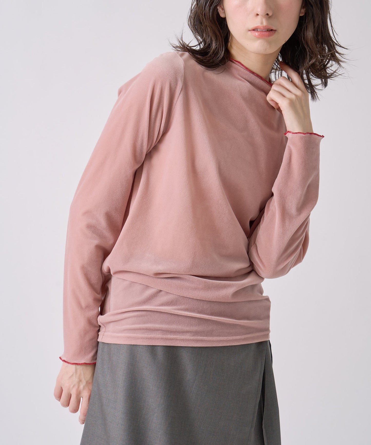 sheer velour blouse / WHT25FCS4006