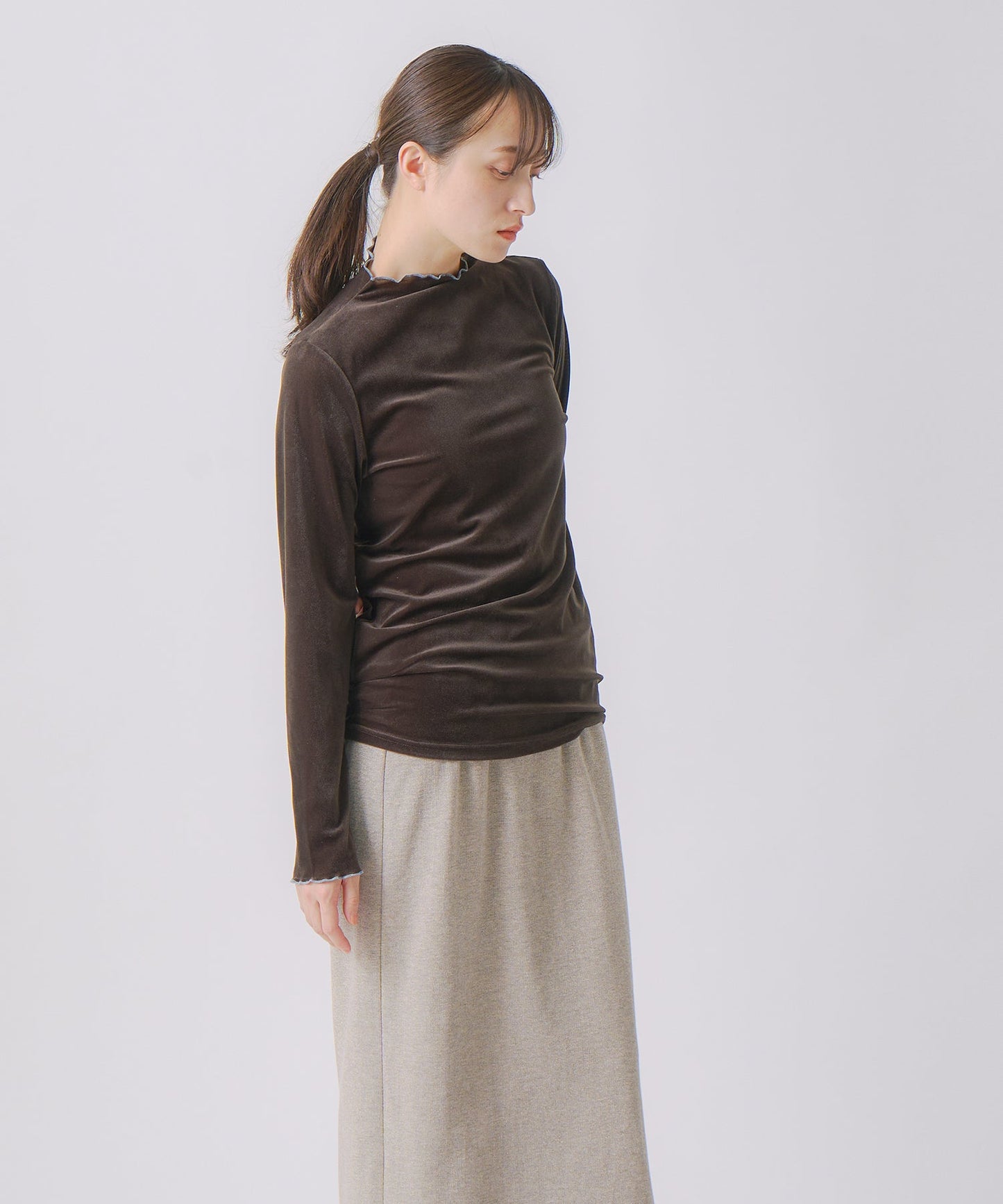 sheer velour blouse / WHT25FCS4006