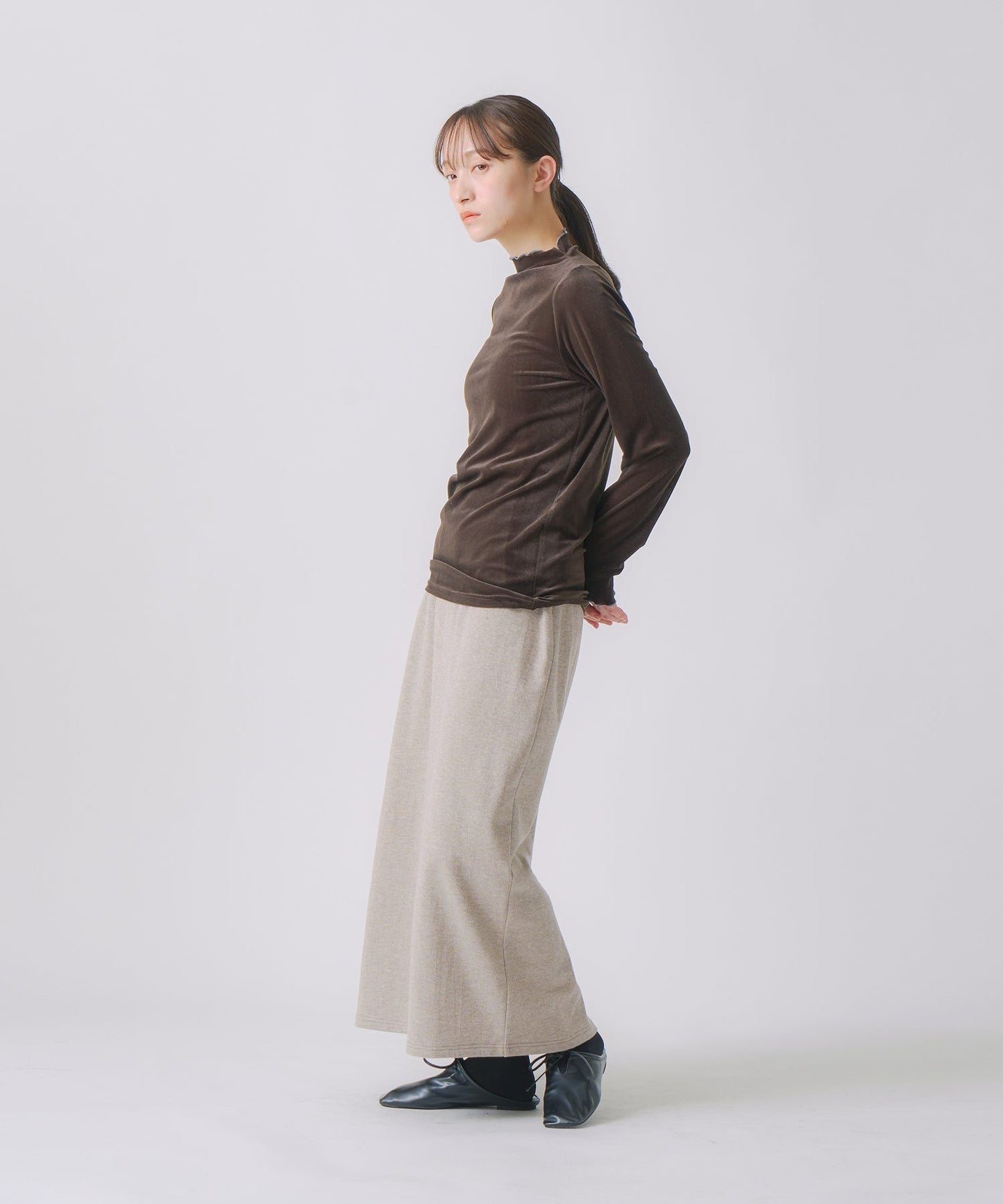 sheer velour blouse / WHT25FCS4006