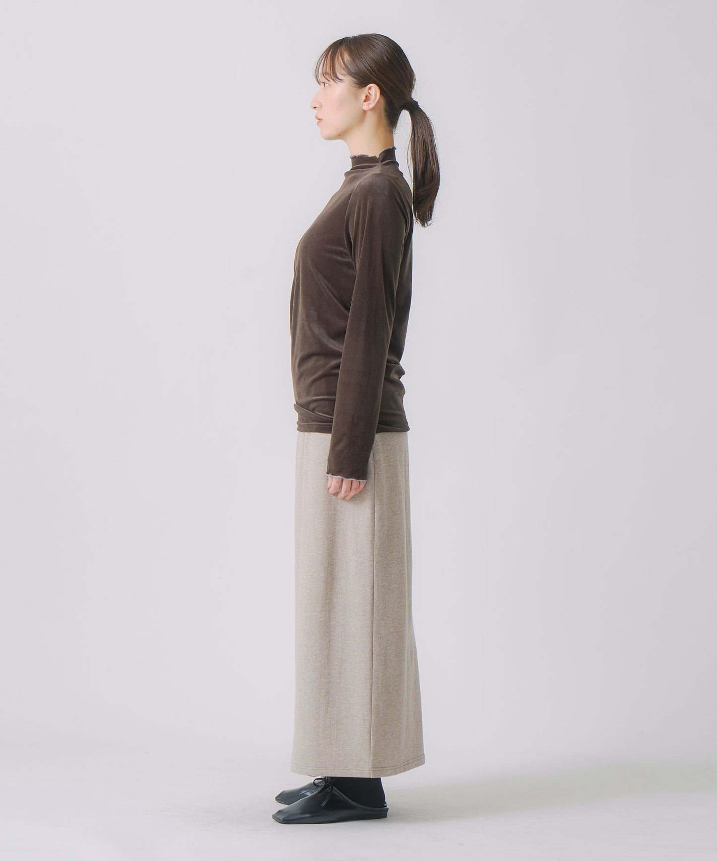 sheer velour blouse / WHT25FCS4006