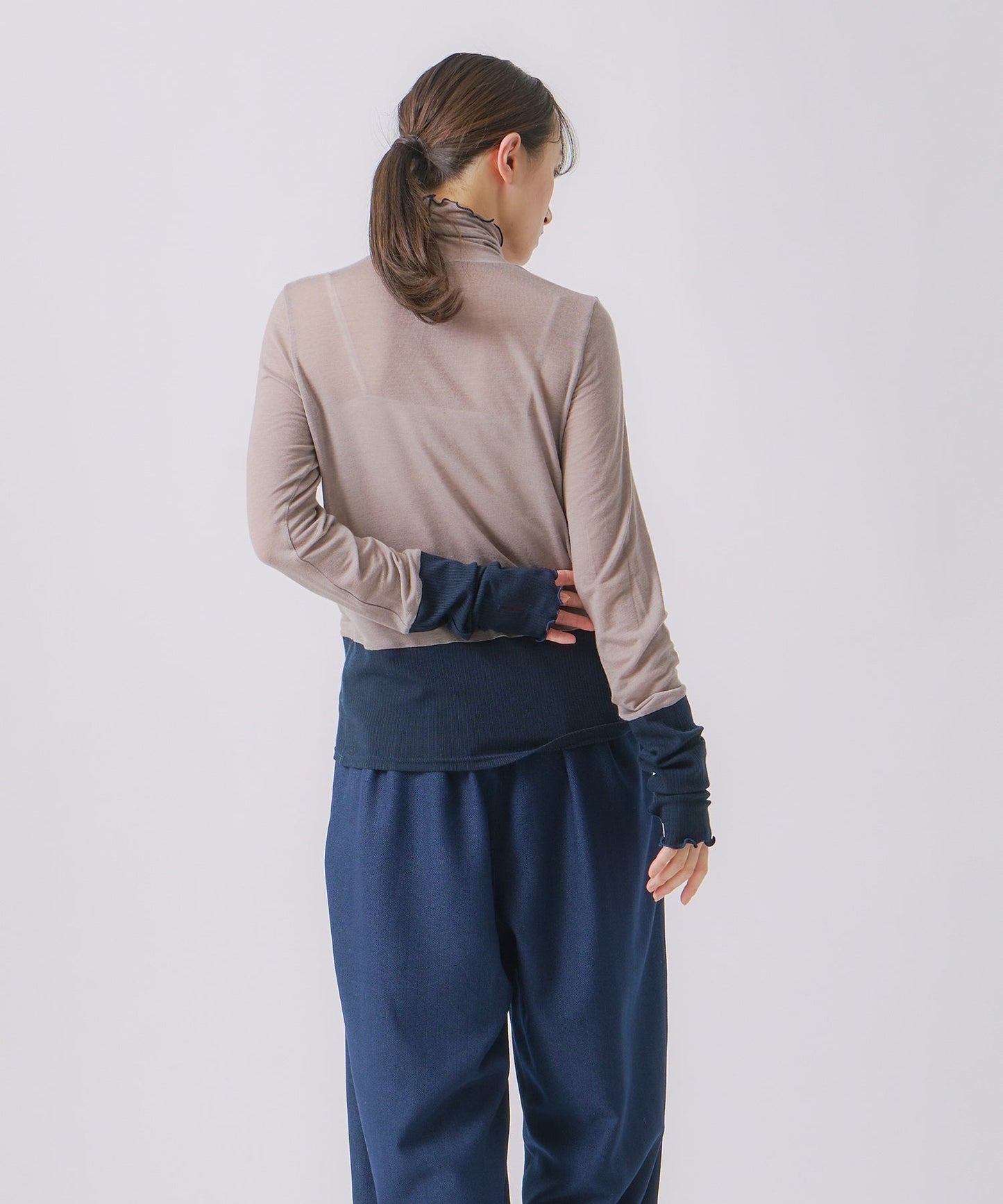 cashmere silk color block turtle / WHT25FCS4007
