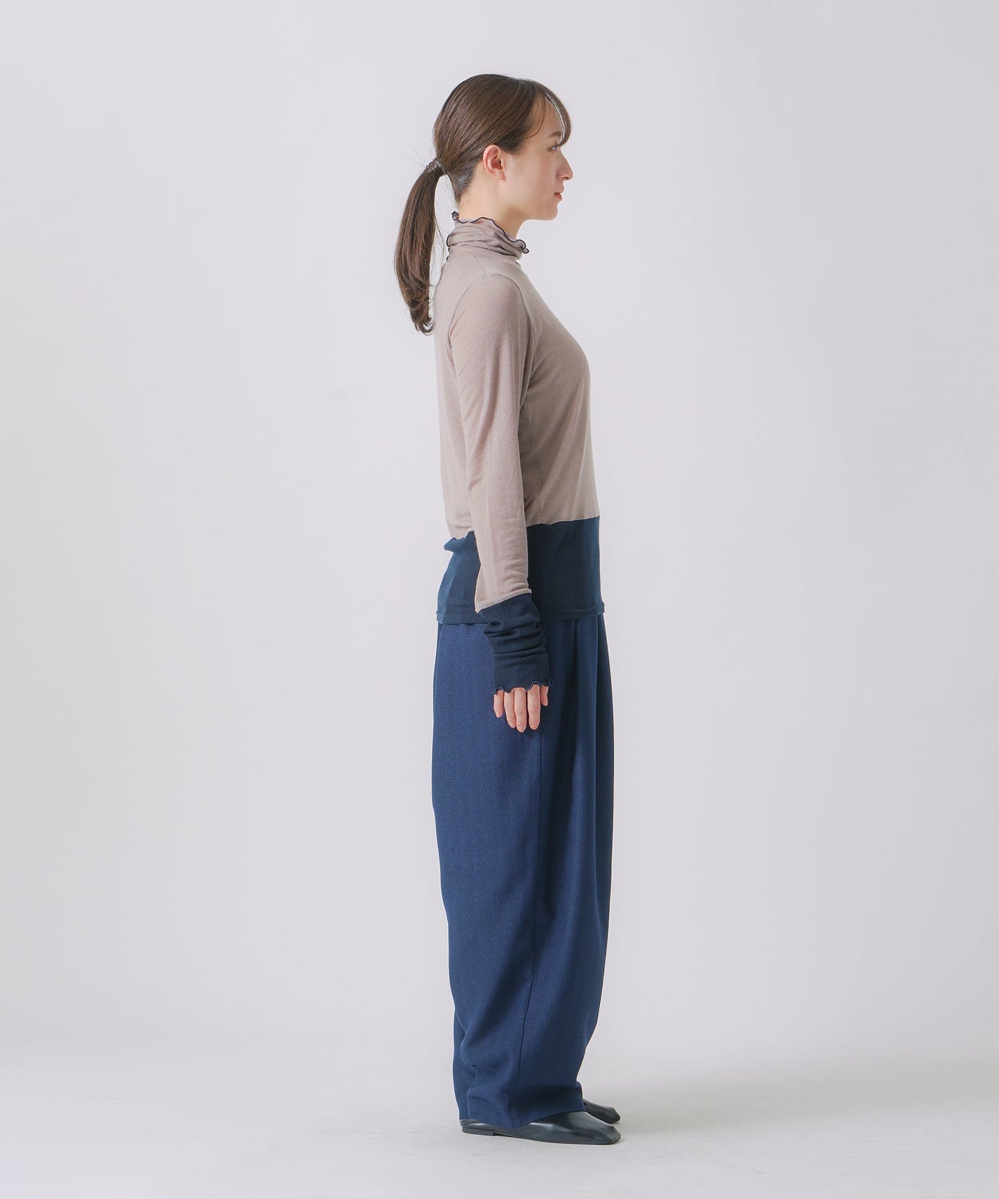 cashmere silk color block turtle / WHT25FCS4007