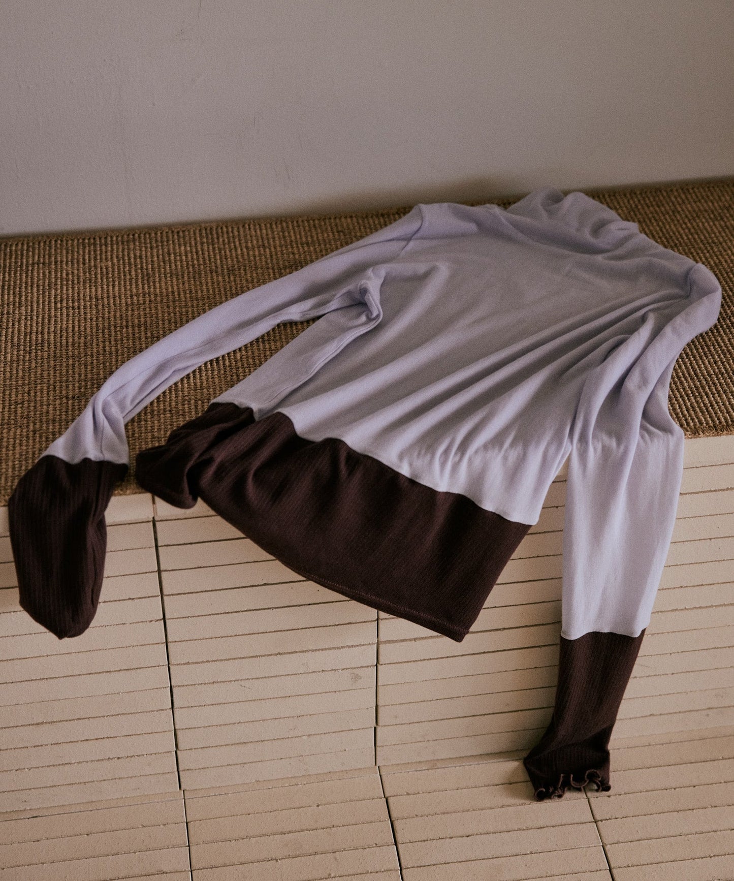 cashmere silk color block turtle / WHT25FCS4007