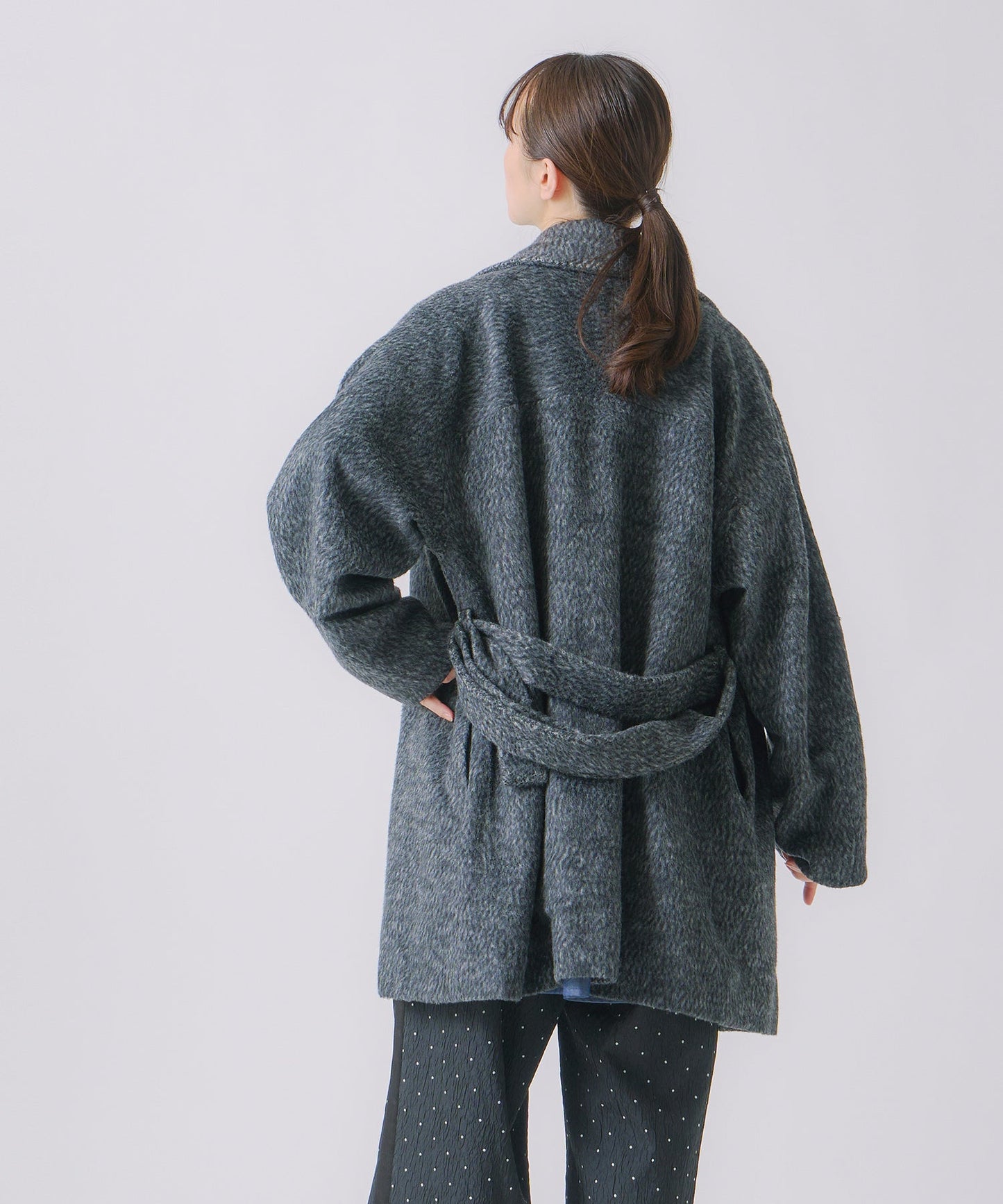 shaggy wool coat / WHT25FJK4046