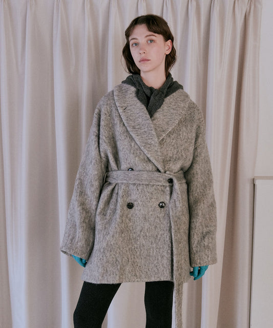 shaggy wool coat / WHT25FJK4046