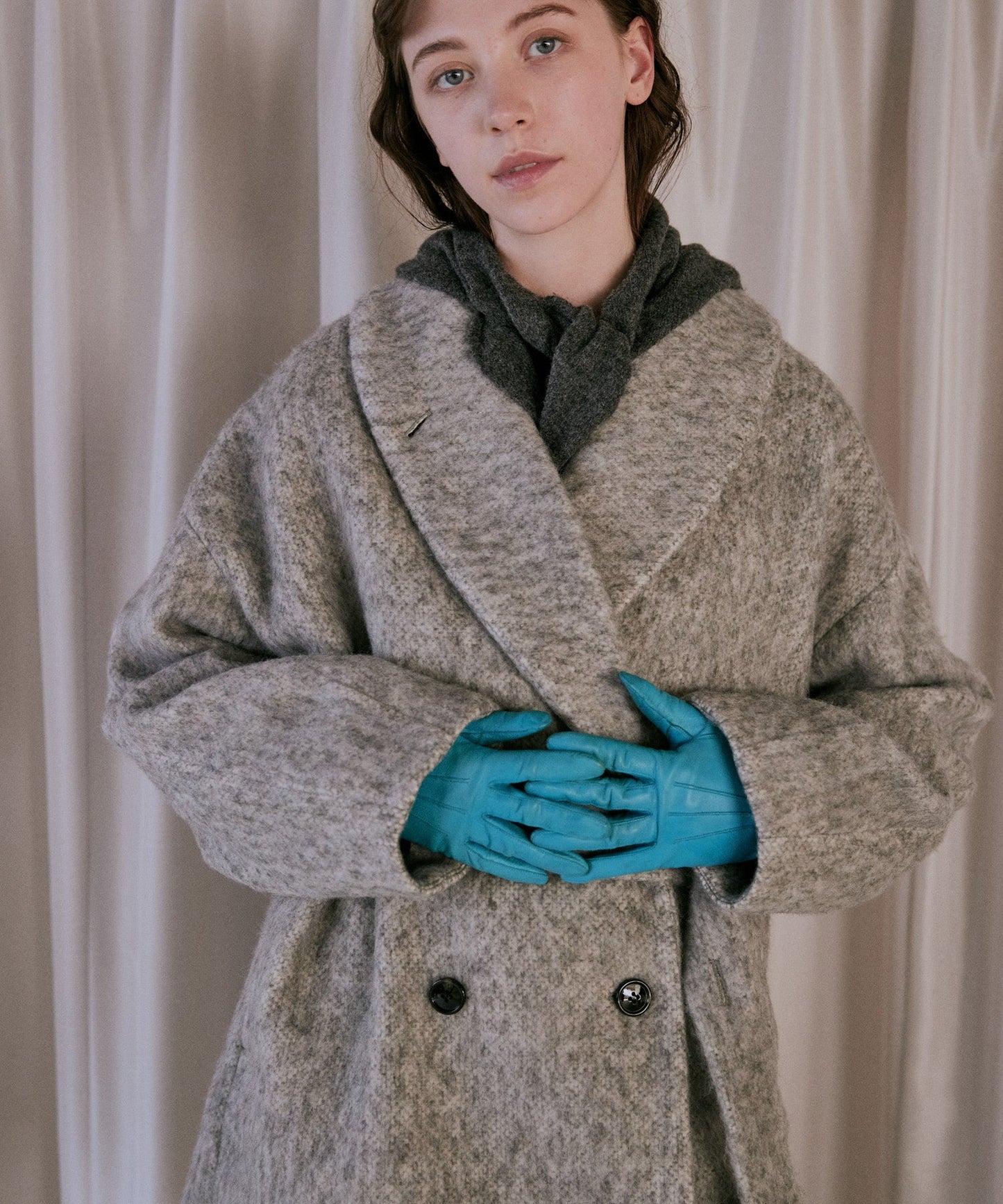 shaggy wool coat / WHT25FJK4046
