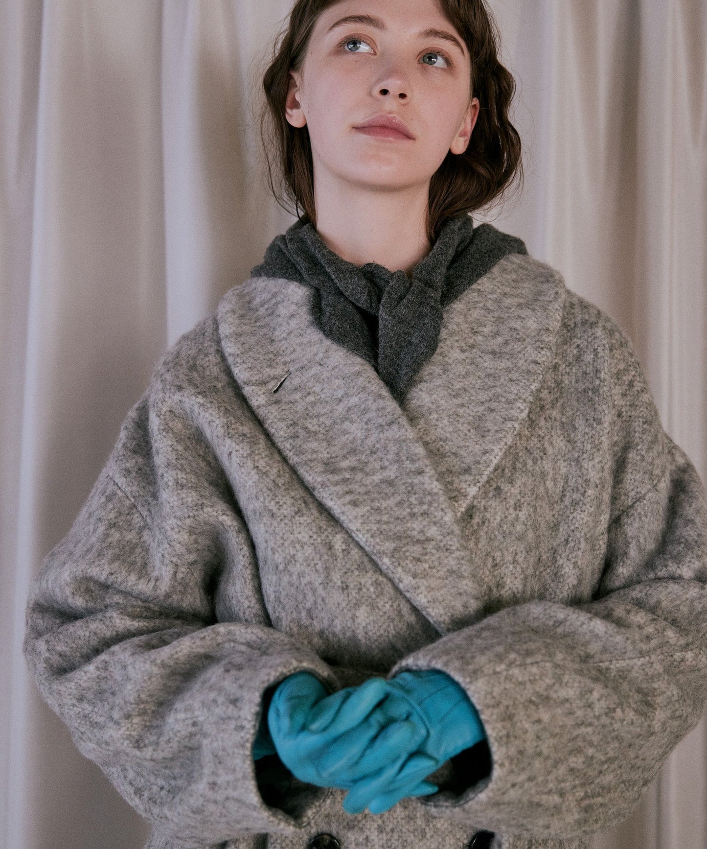 shaggy wool coat / WHT25FJK4046