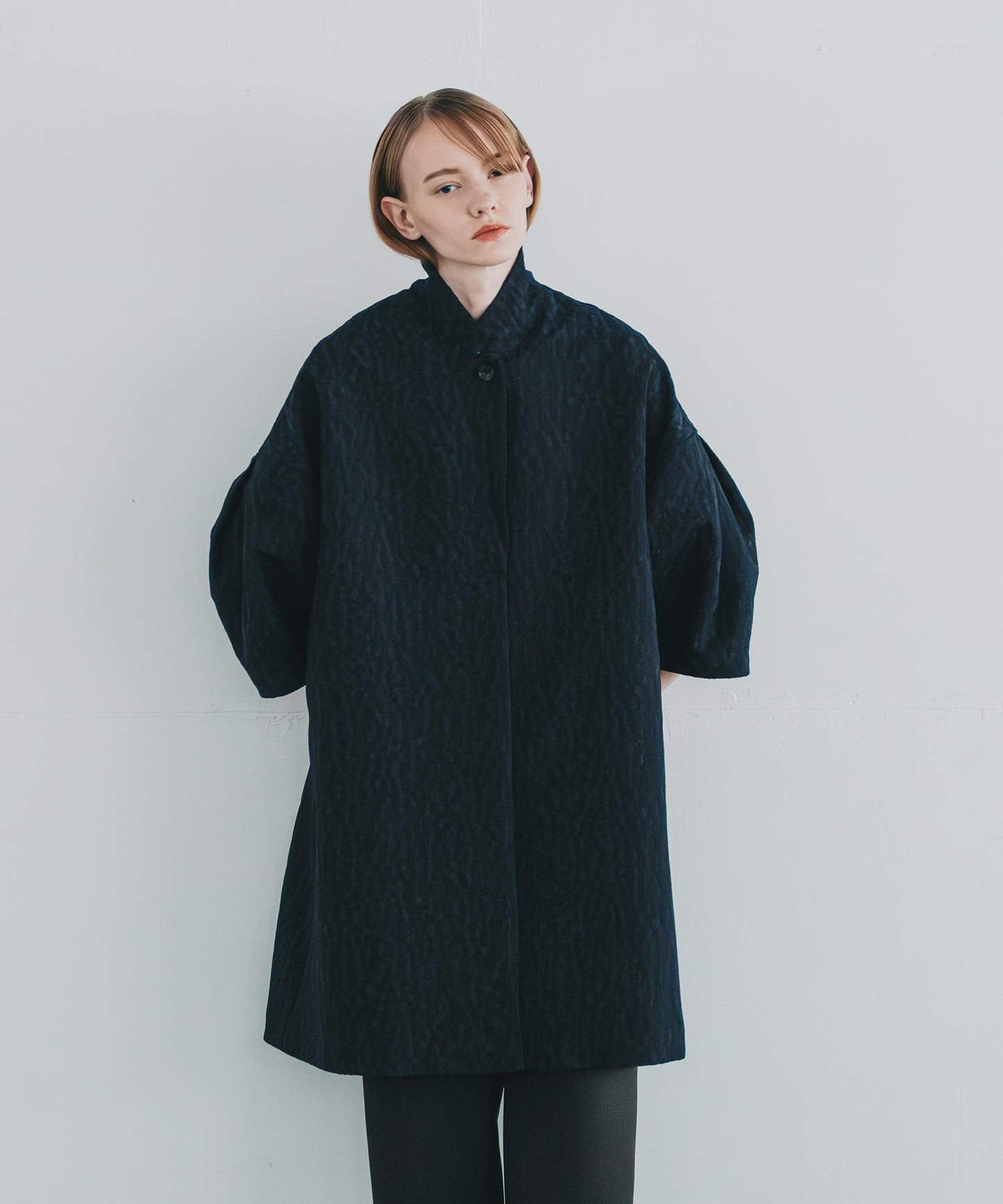 jacquard tent line coat / WHT25FJK4048