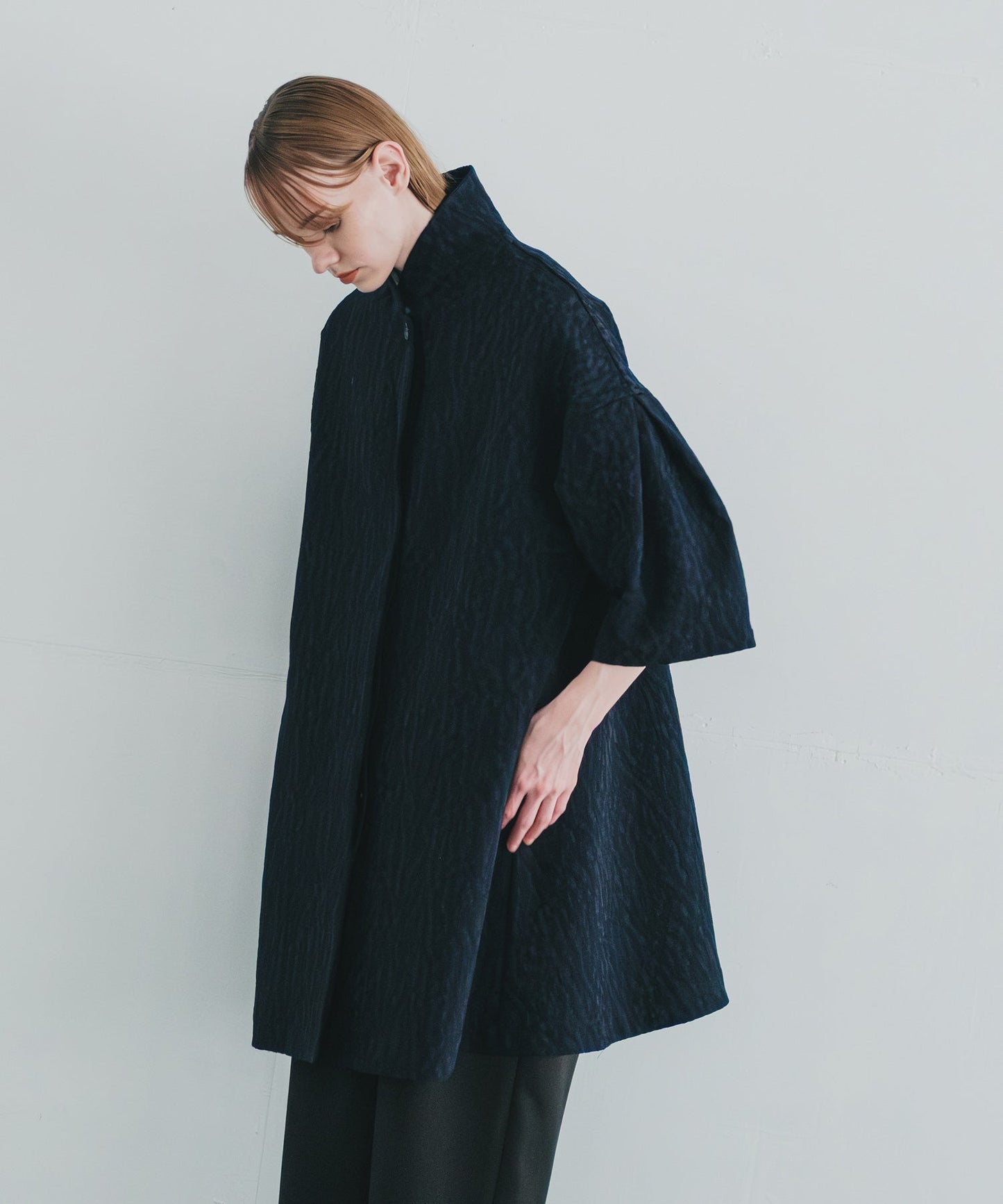 jacquard tent line coat / WHT25FJK4048