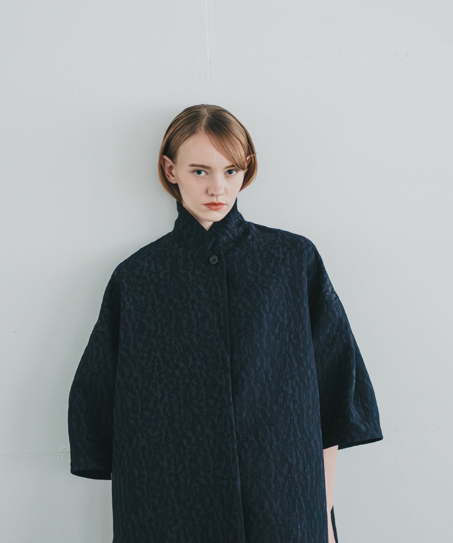 jacquard tent line coat / WHT25FJK4048