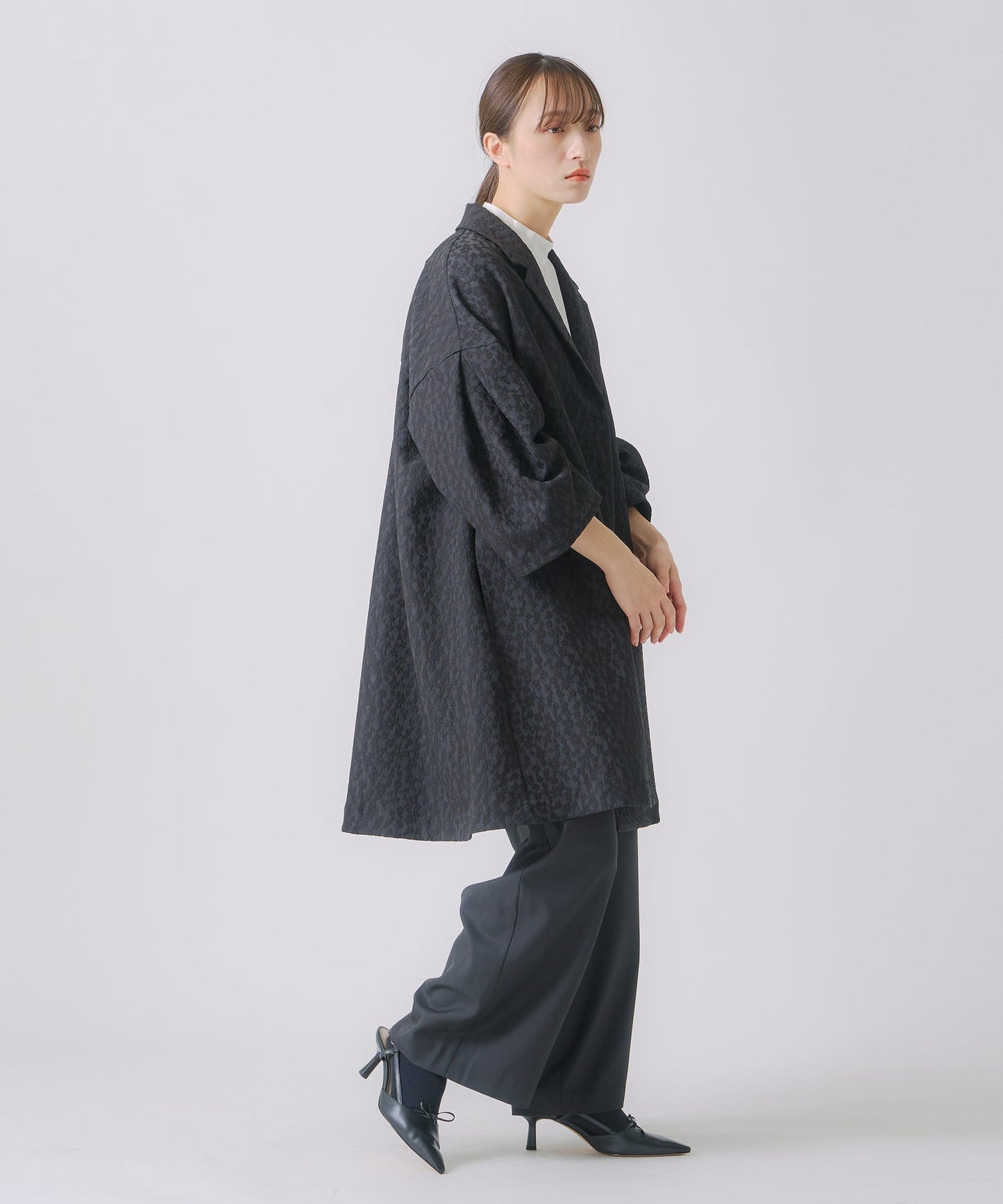 jacquard tent line coat / WHT25FJK4048