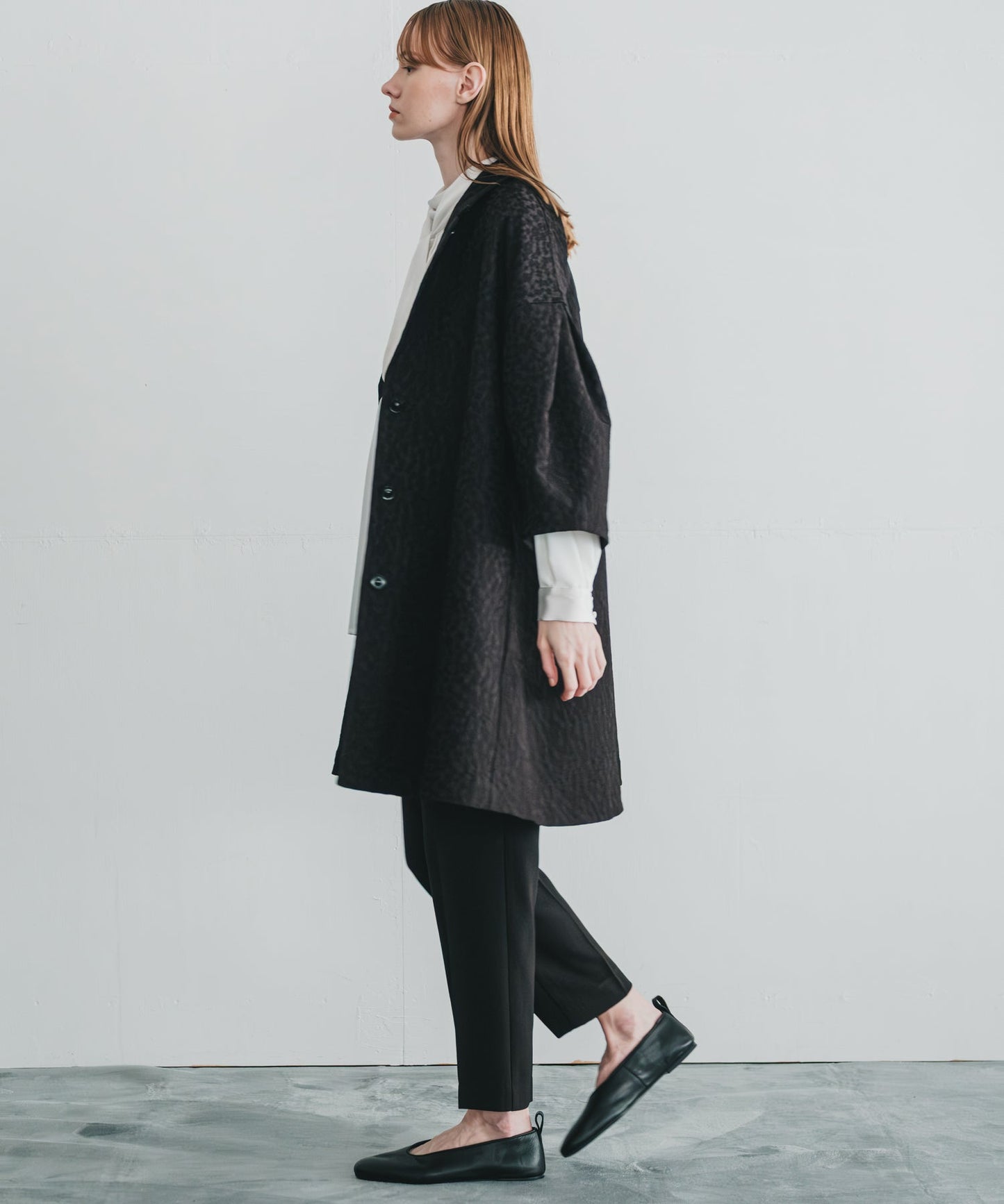 jacquard tent line coat / WHT25FJK4048