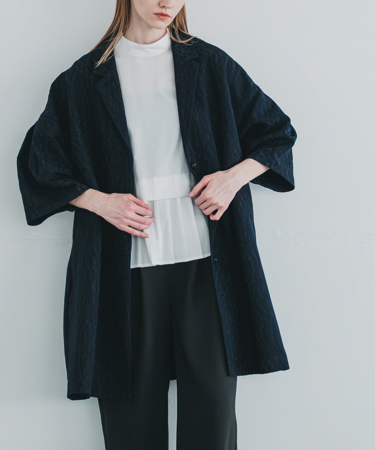 jacquard tent line coat / WHT25FJK4048