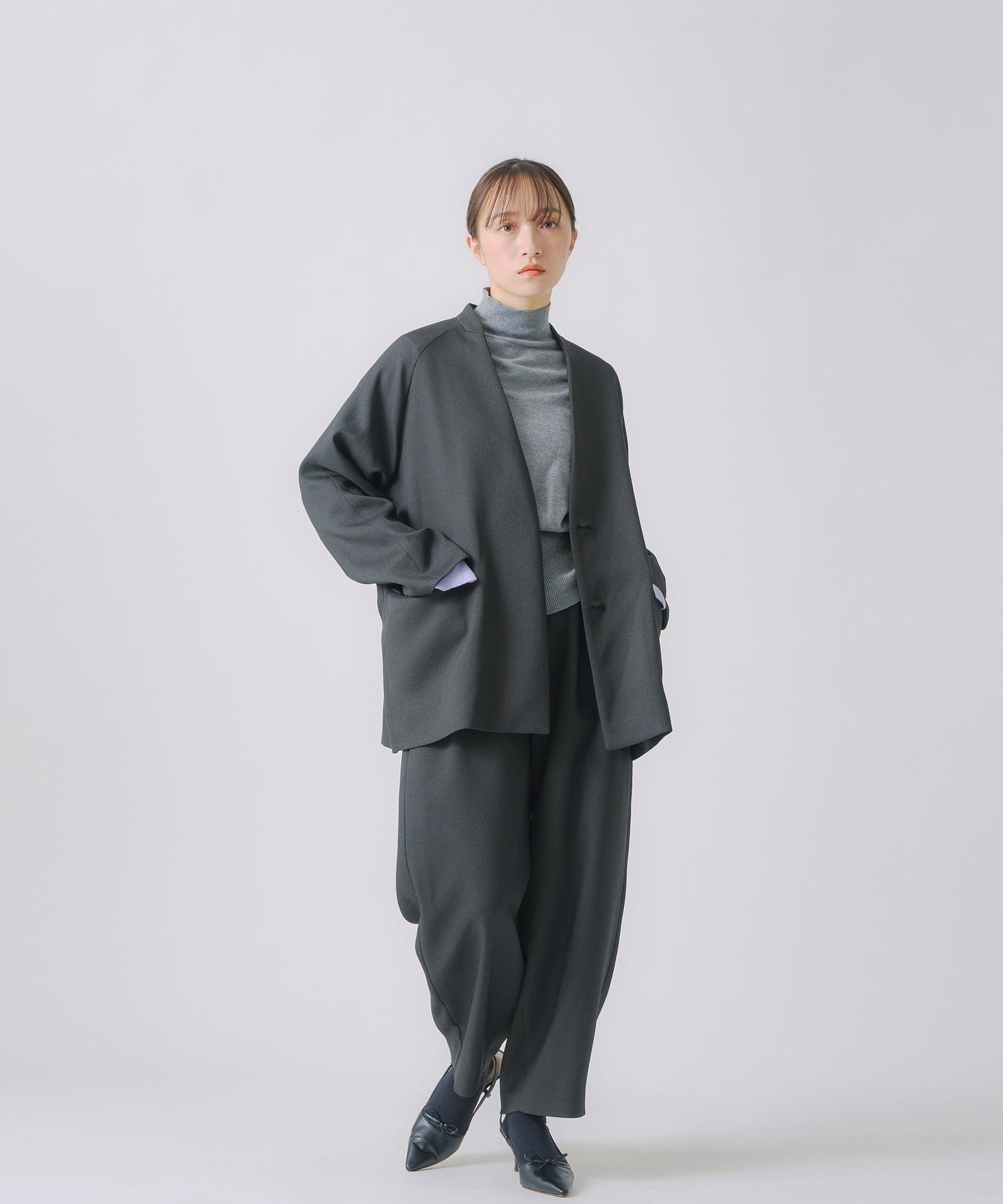 chic tweed over jacket / WHT25FJK4049
